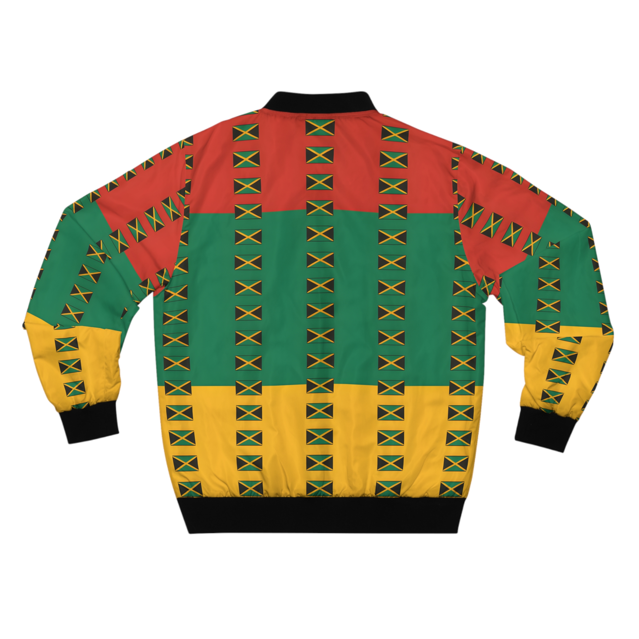 Bomber Jacket -Men Jamaican Flag — Red, Green And Yellow All-Over Print product thumbnail image Bomber Jacket -Men Jamaican Flag — Red, Green And Yellow All-Over Print product thumbnail image