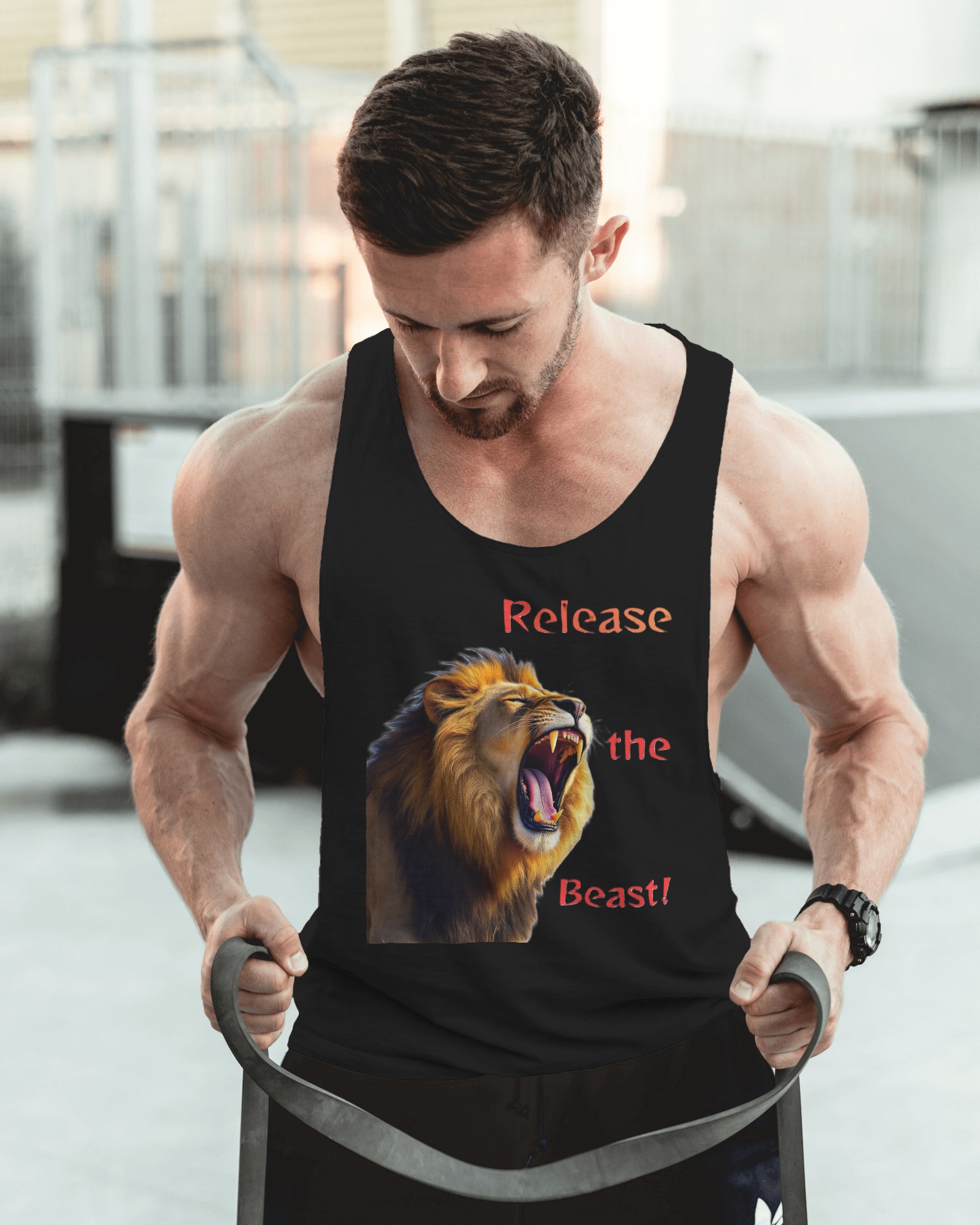 Release the Beast Tank Top Men’s Roaring Lion Gym Workout Tank product thumbnail image