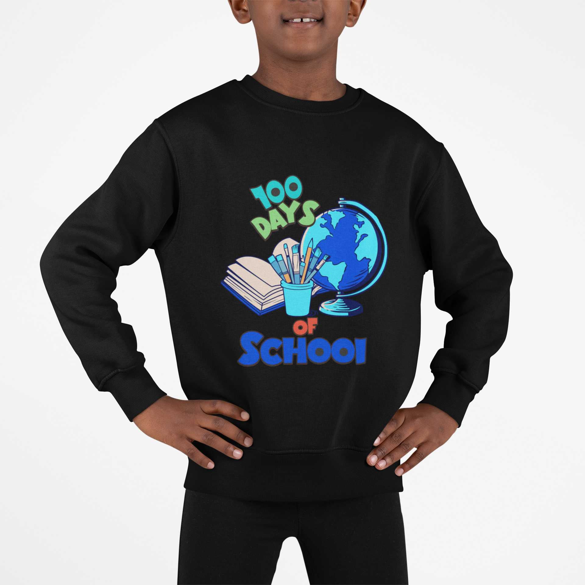 Back to School Globe and Books Youth Sweatshirt | School Supplies Graphic product thumbnail image Back to School Globe and Books Youth Sweatshirt | School Supplies Graphic product thumbnail image