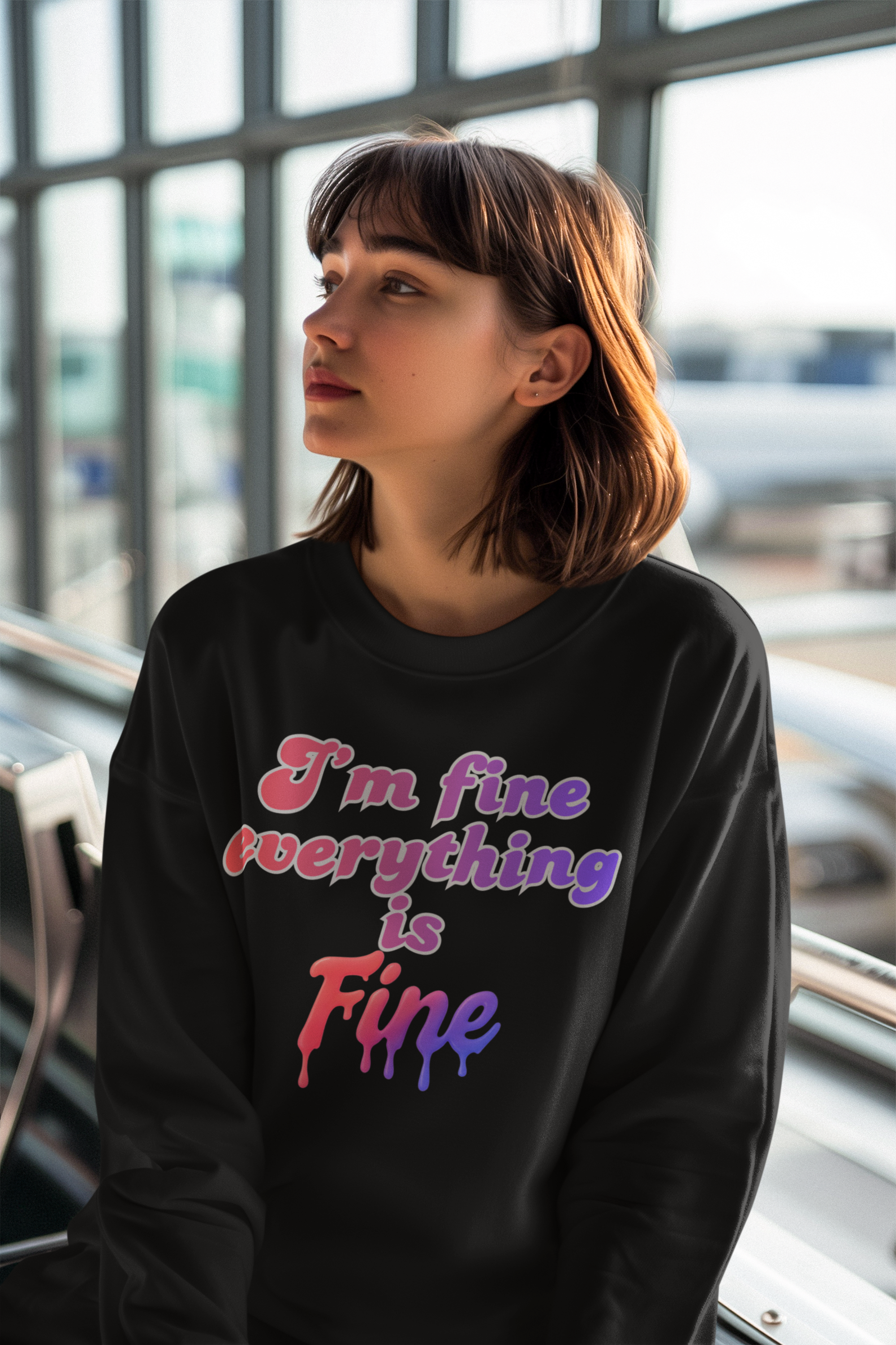I'm Fine Everything Is Fine sweatshirt | Funny Sarcastic Quote product thumbnail image I'm Fine Everything Is Fine sweatshirt | Funny Sarcastic Quote product thumbnail image