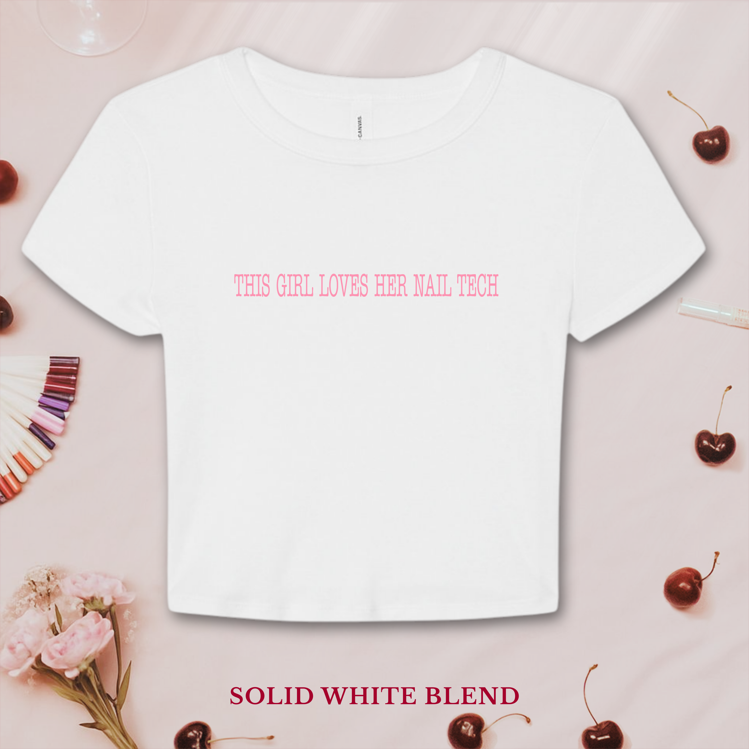 This Girl Loves Her Nail Tech Simple Typewriter Bella & Canvas Baby Tee product thumbnail image This Girl Loves Her Nail Tech Simple Typewriter Bella & Canvas Baby Tee product thumbnail image