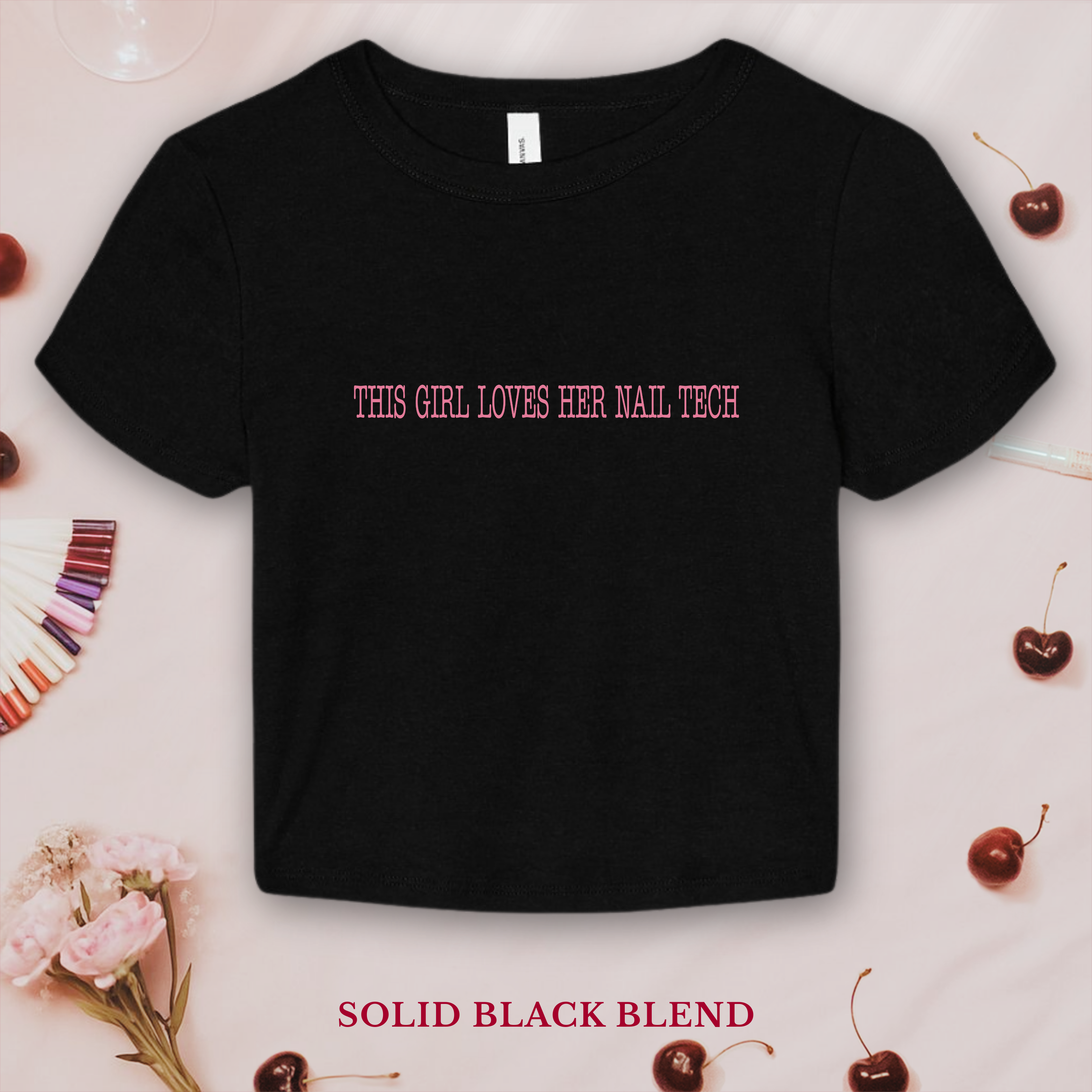 This Girl Loves Her Nail Tech Simple Typewriter Bella & Canvas Baby Tee product thumbnail image This Girl Loves Her Nail Tech Simple Typewriter Bella & Canvas Baby Tee product thumbnail image