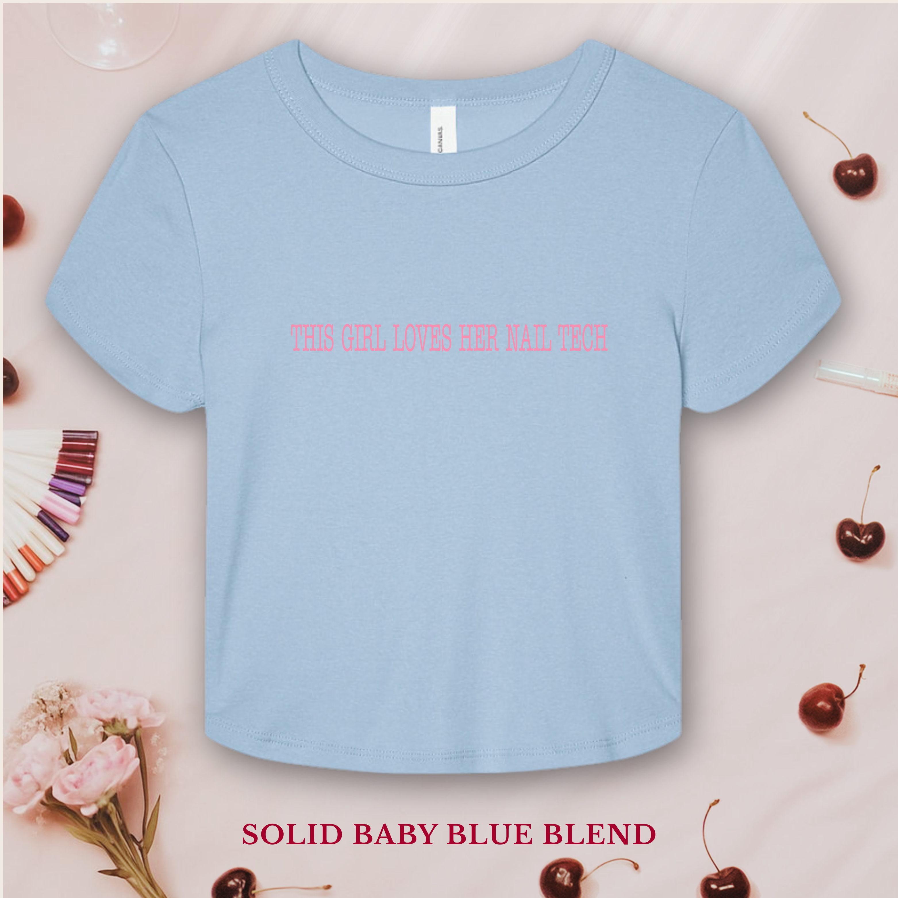 This Girl Loves Her Nail Tech Simple Typewriter Bella & Canvas Baby Tee product thumbnail image This Girl Loves Her Nail Tech Simple Typewriter Bella & Canvas Baby Tee product thumbnail image