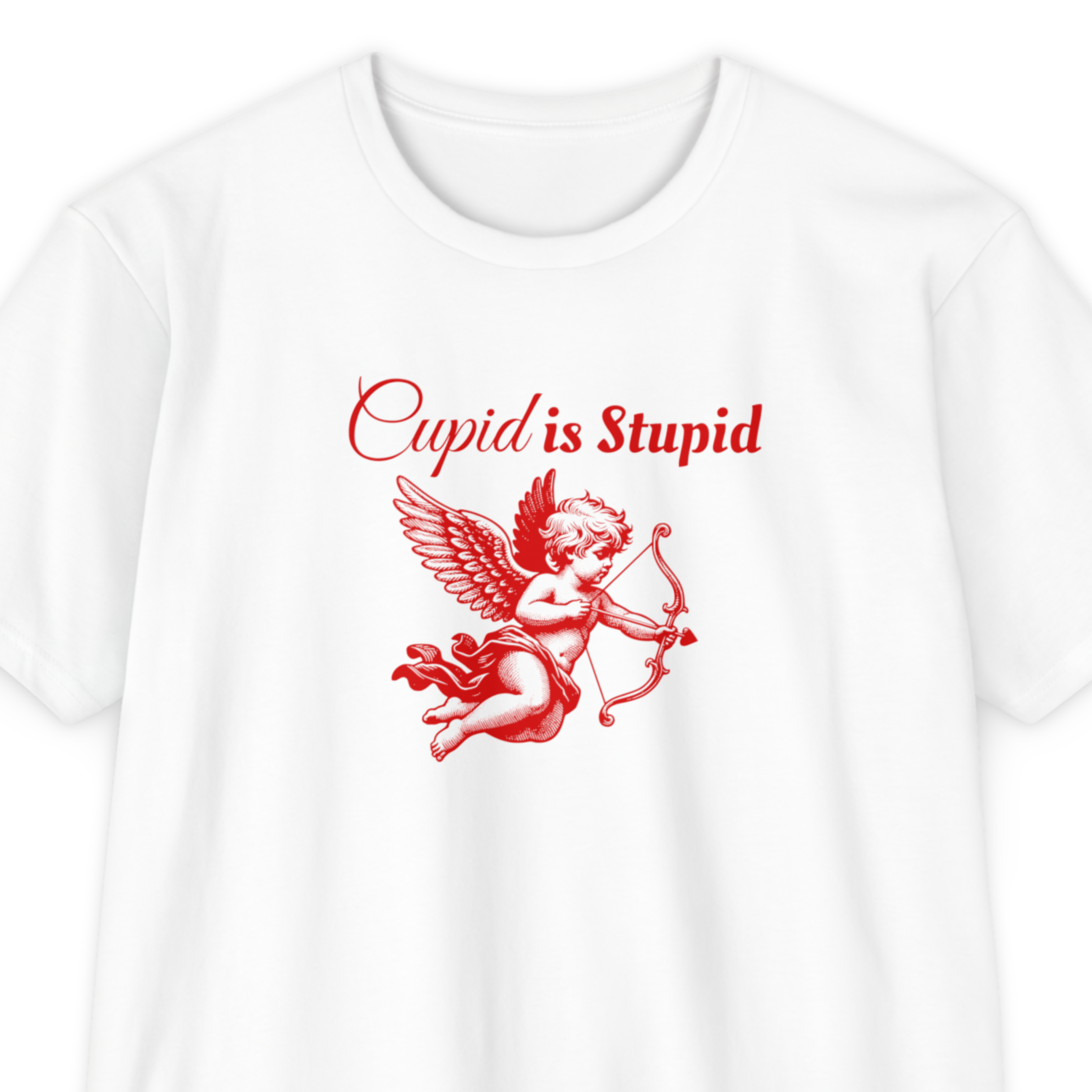 Cupid Is Stupid Unisex T-Shirt — Funny Anti‑Valentine Graphic Tee product thumbnail image