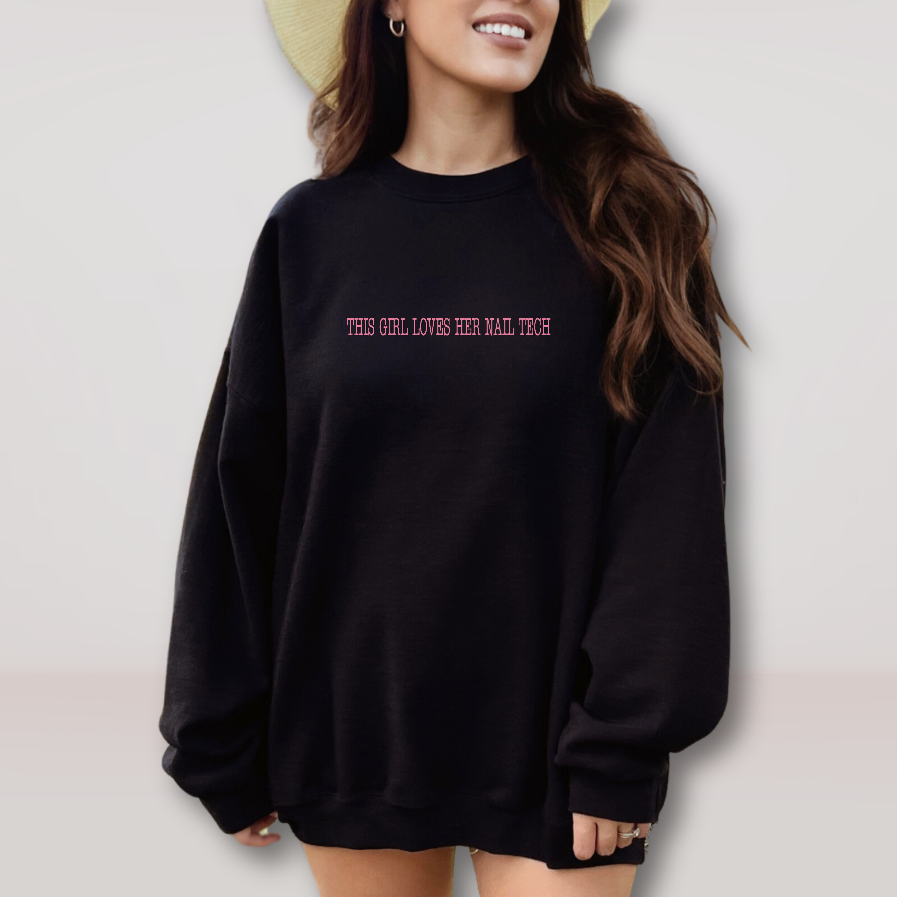 This Girl Loves Her Nail Tech Typewriter; Gildan Crewneck Sweatshirt product thumbnail image