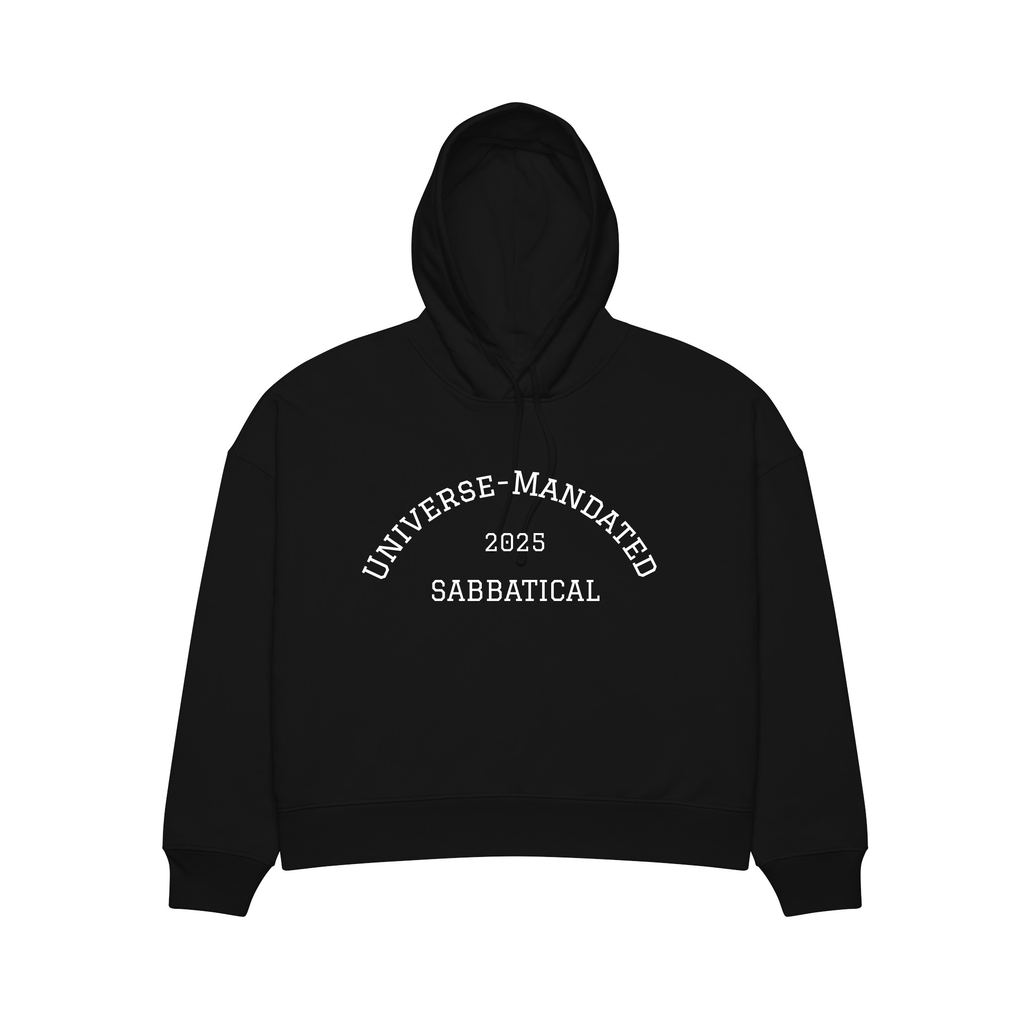 "Universe-Mandated Sabbatical" Hoodie — "A New Lore Has Begun" Back Print - BLACK product thumbnail image