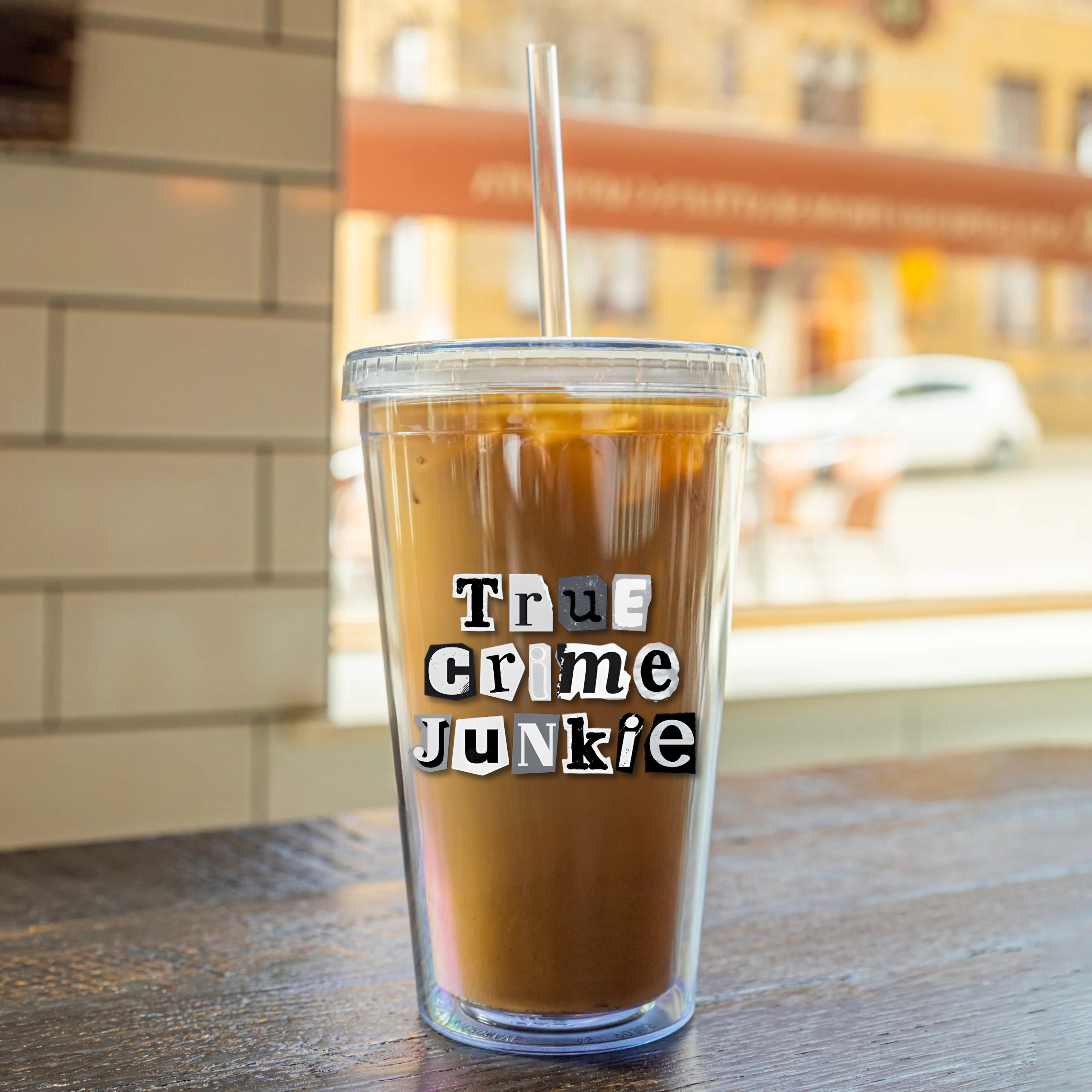 True Crime Junkie - Ransom Letter Acrylic Tumbler