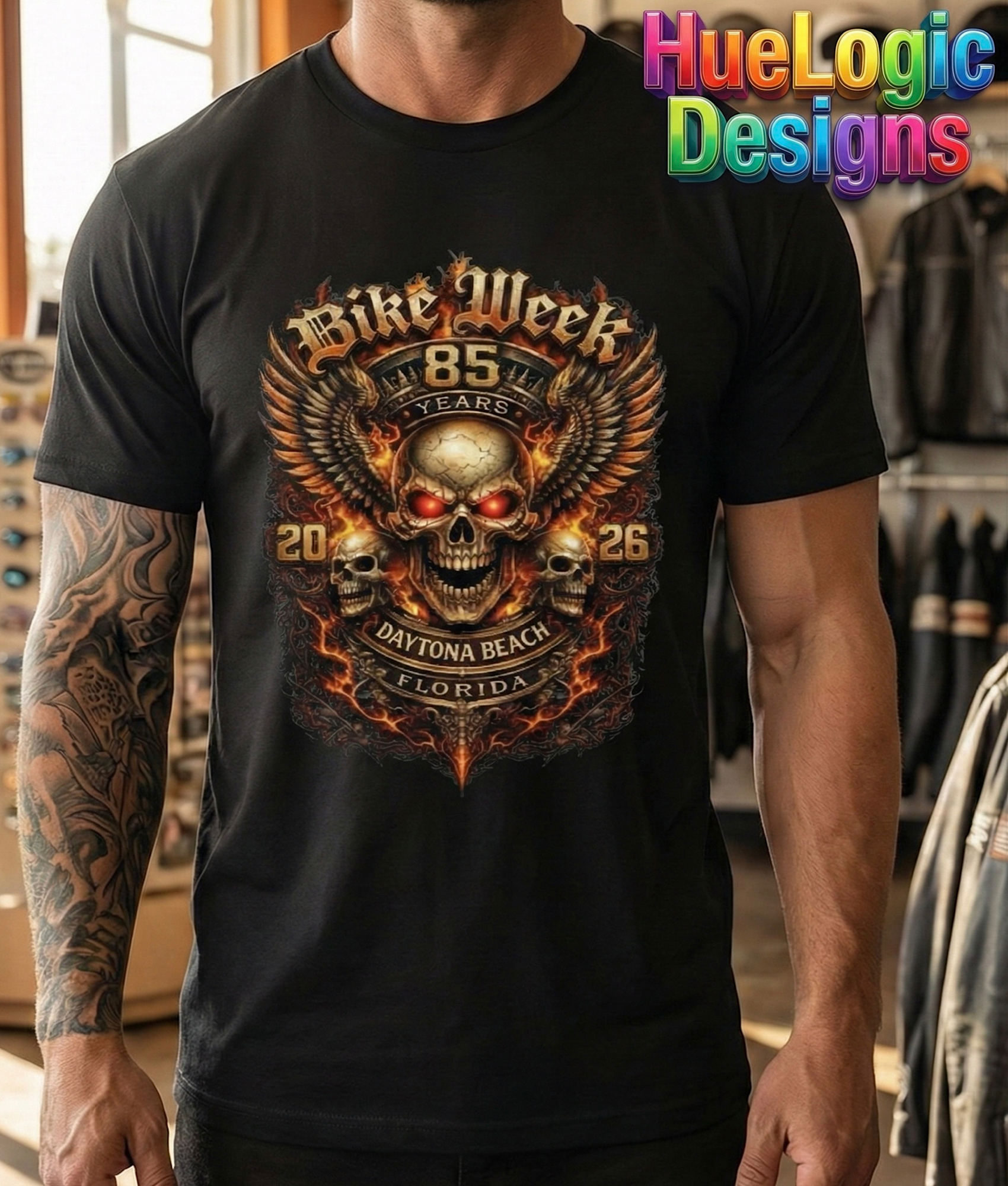 Daytona Bike Week 2026 Shirt 85th Anniversary Daytona Beach FL Biker Tee No HD