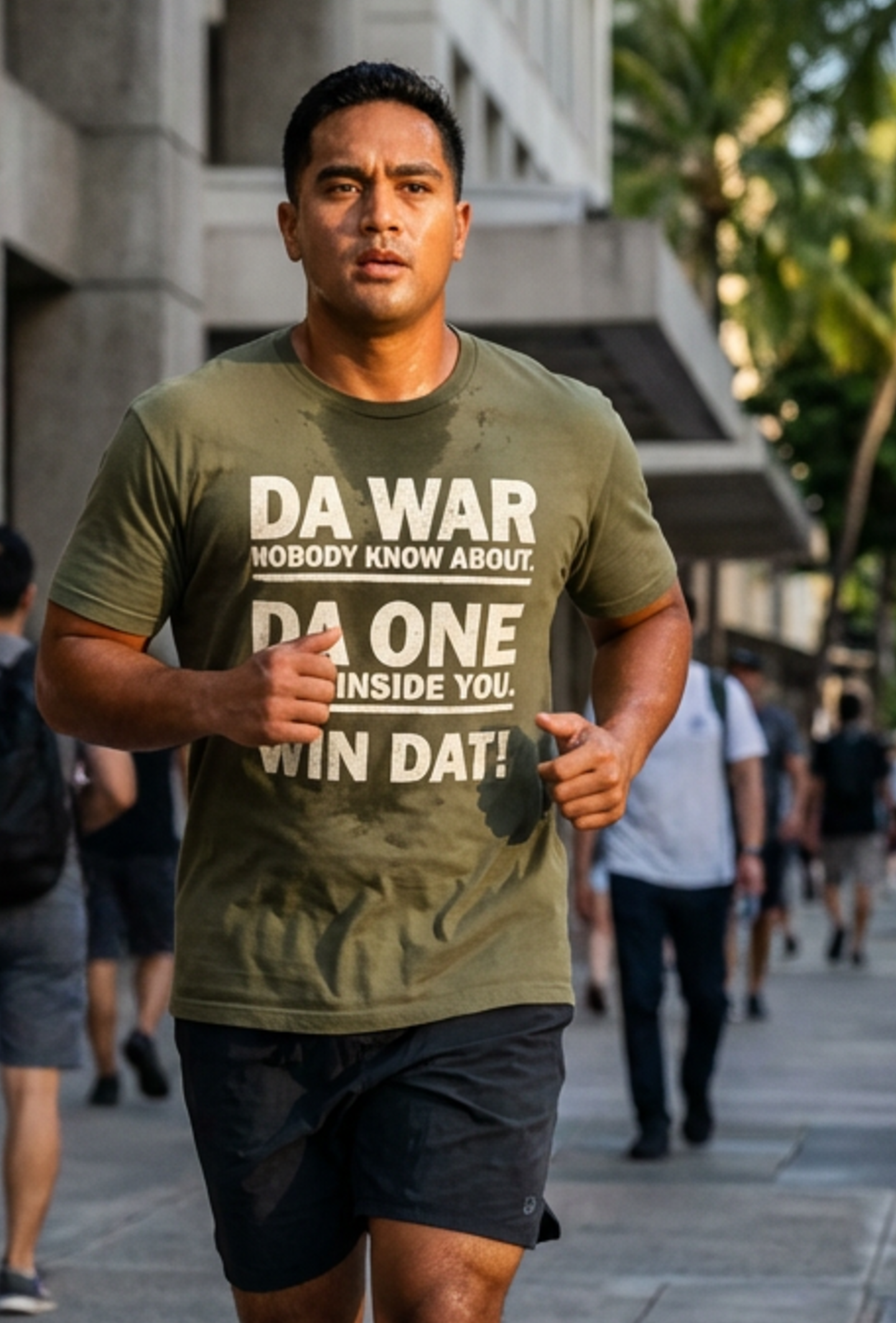 Da War Nobody Know About — Win Dat Pidgin Motivational  Unisex Tee product thumbnail image