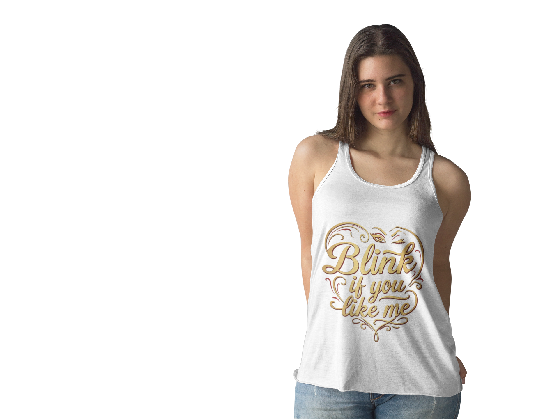 Blink If You Like Me Racerback Tank, Flirty Dating Graphic product thumbnail image