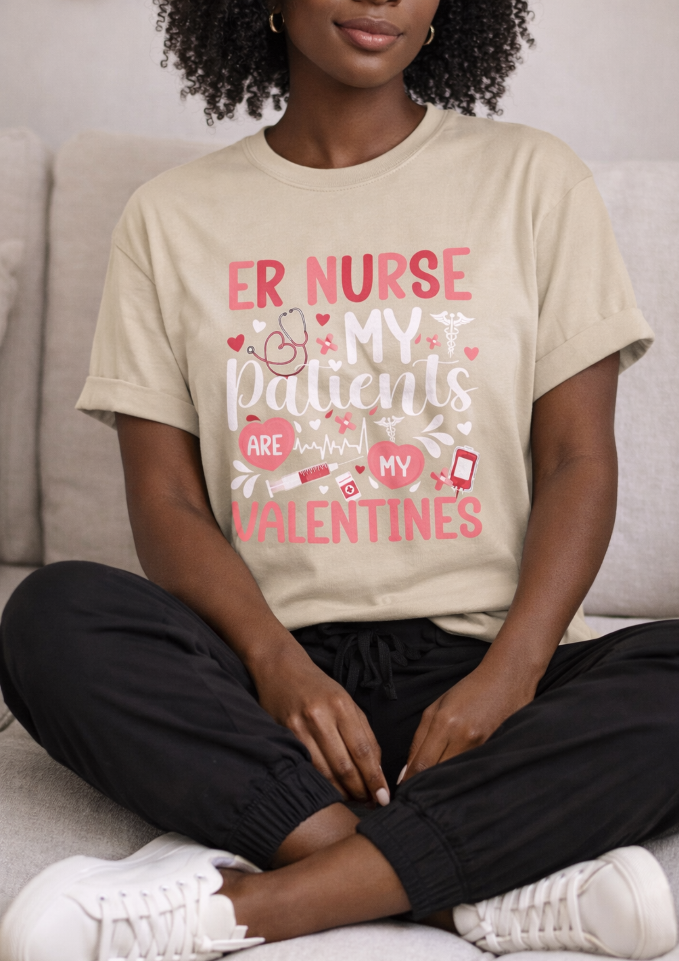 ER Nurse Valentine T-Shirt — "My Patients Are My Valentines" Cute Medical Nursing Tee product thumbnail image