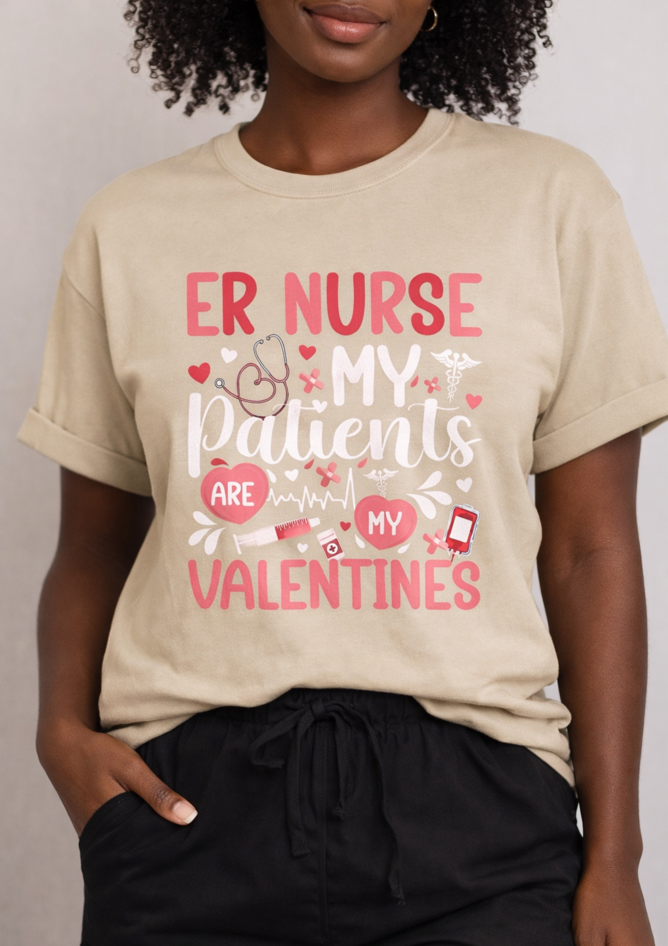 ER Nurse Valentine T-Shirt — "My Patients Are My Valentines" Cute Medical Nursing Tee product thumbnail image