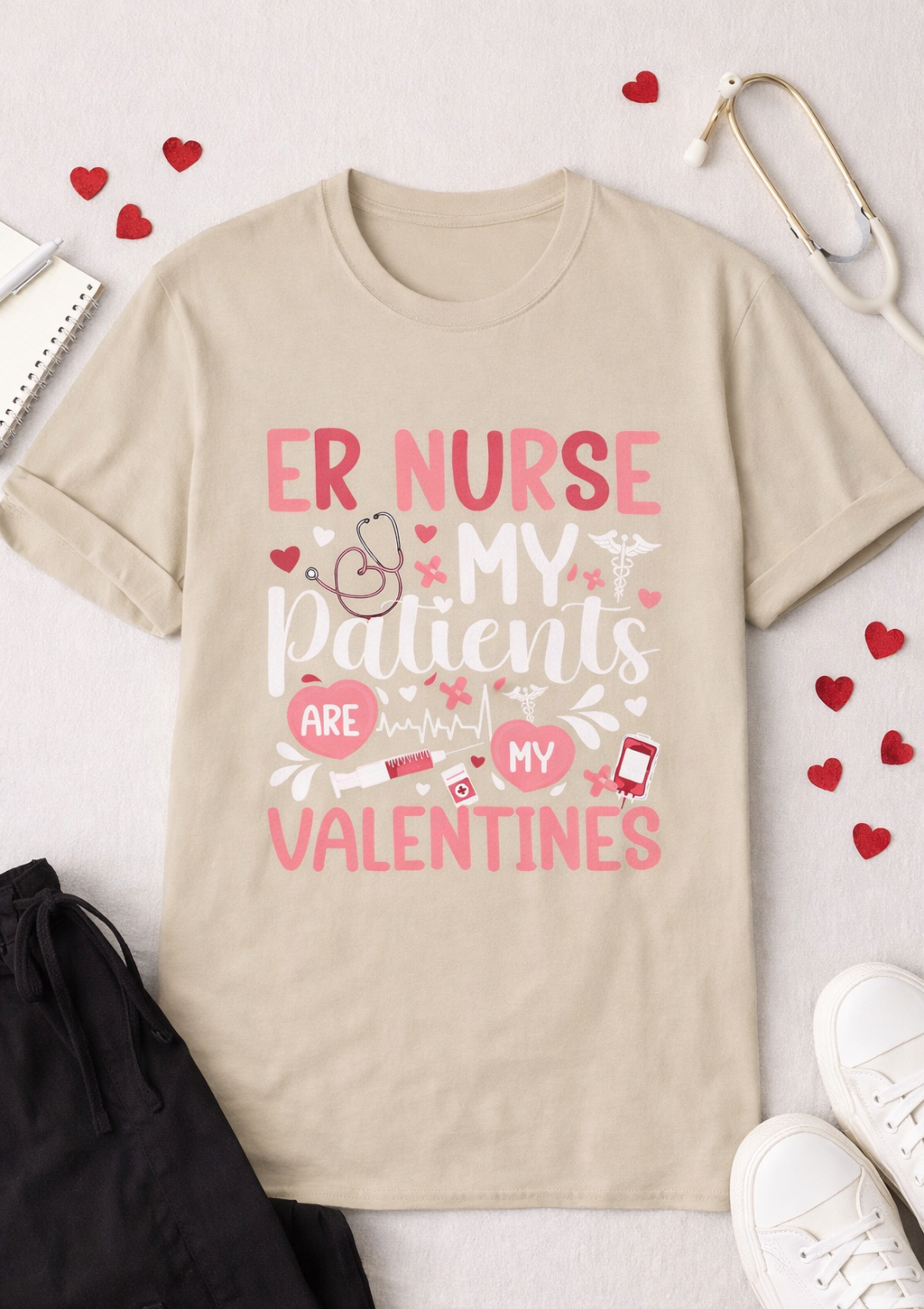 ER Nurse Valentine T-Shirt — "My Patients Are My Valentines" Cute Medical Nursing Tee product thumbnail image ER Nurse Valentine T-Shirt — "My Patients Are My Valentines" Cute Medical Nursing Tee product thumbnail image