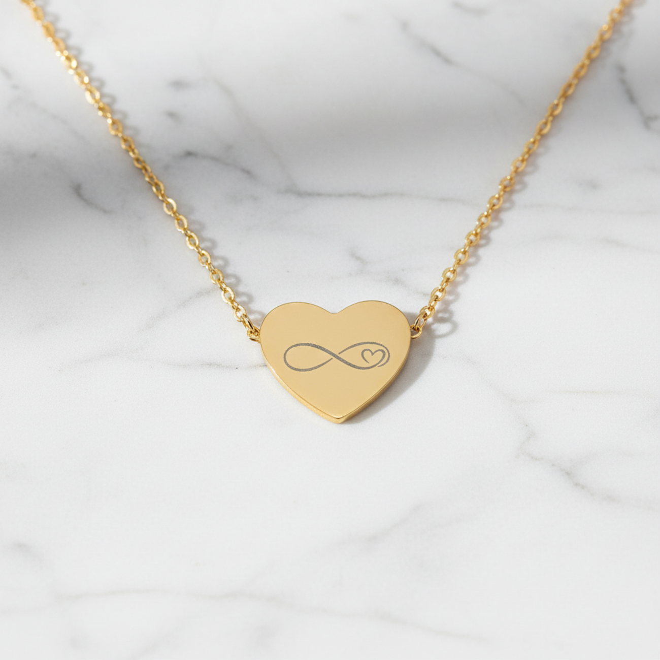 Engravable Heart Necklace with Infinity & Heart Symbol – Personalized Gift for Her product thumbnail image Engravable Heart Necklace with Infinity & Heart Symbol – Personalized Gift for Her product thumbnail image