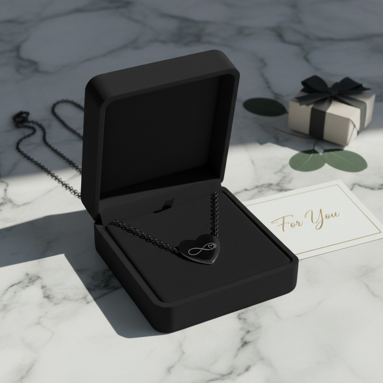 Engravable Heart Necklace with Infinity & Heart Symbol – Personalized Gift for Her product thumbnail image Engravable Heart Necklace with Infinity & Heart Symbol – Personalized Gift for Her product thumbnail image