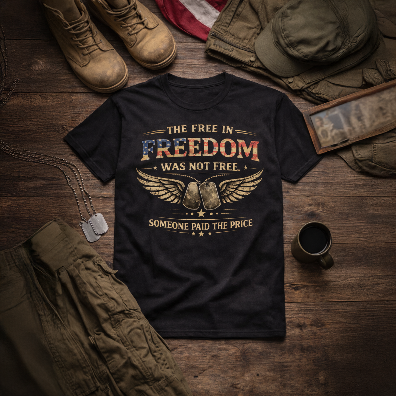 "The Free in Freedom was not Free. Someone Paid The Price" Shirt (Front Design) - 20% OFF Only For The Next 100 Orders! product thumbnail image