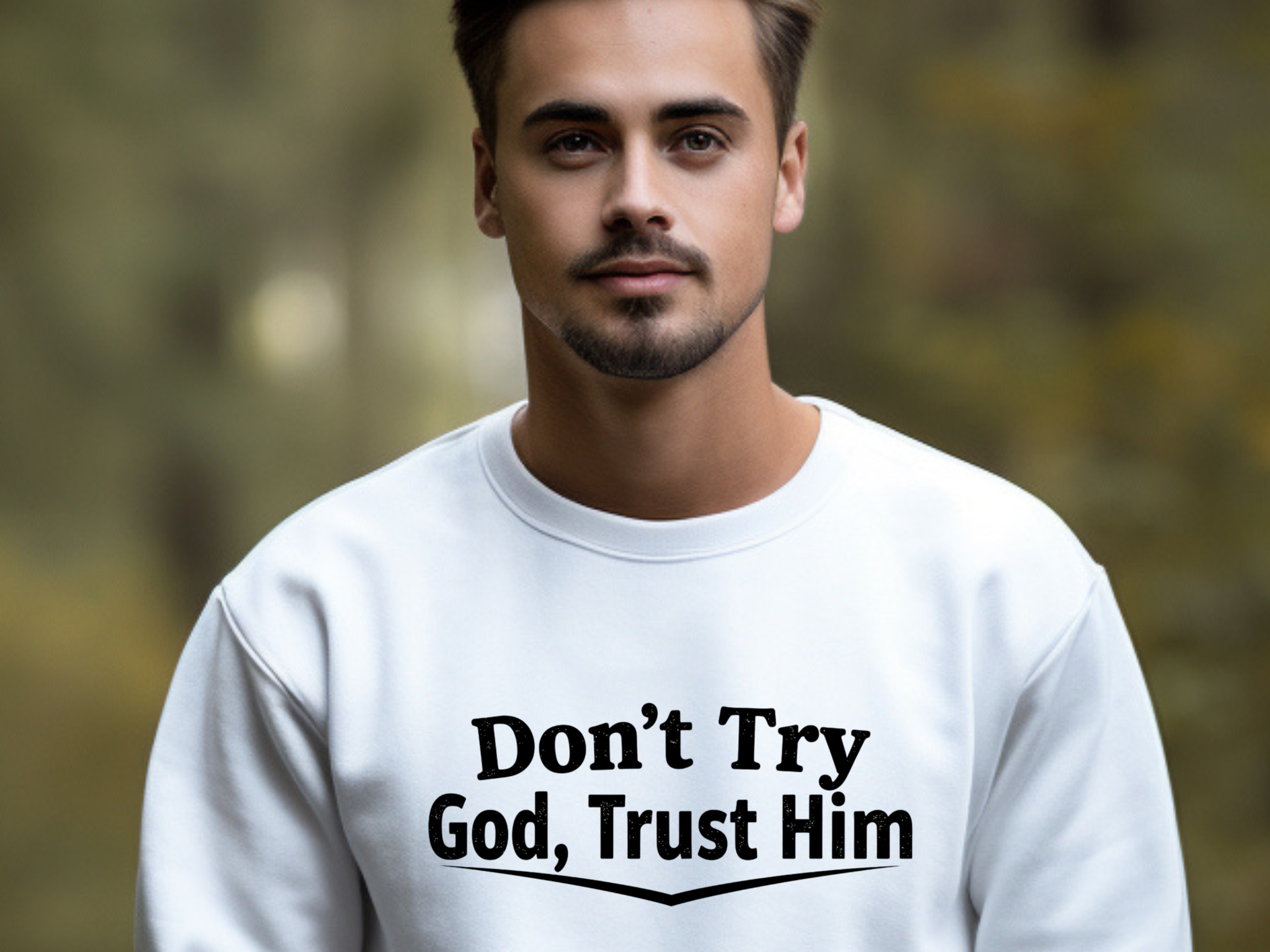 "Don't Try God, Trust Him" Crewneck Sweatshirt product thumbnail image