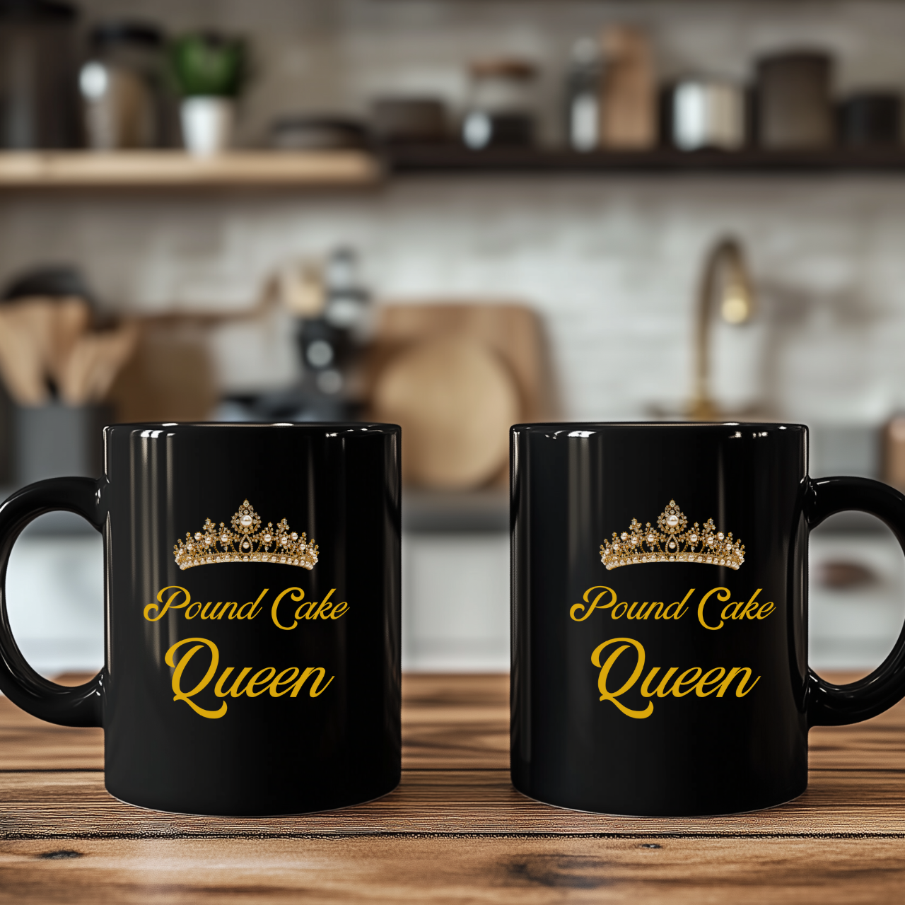 Pound Cake Queen Mug — Glossy Black 11oz &amp; 15oz product thumbnail image