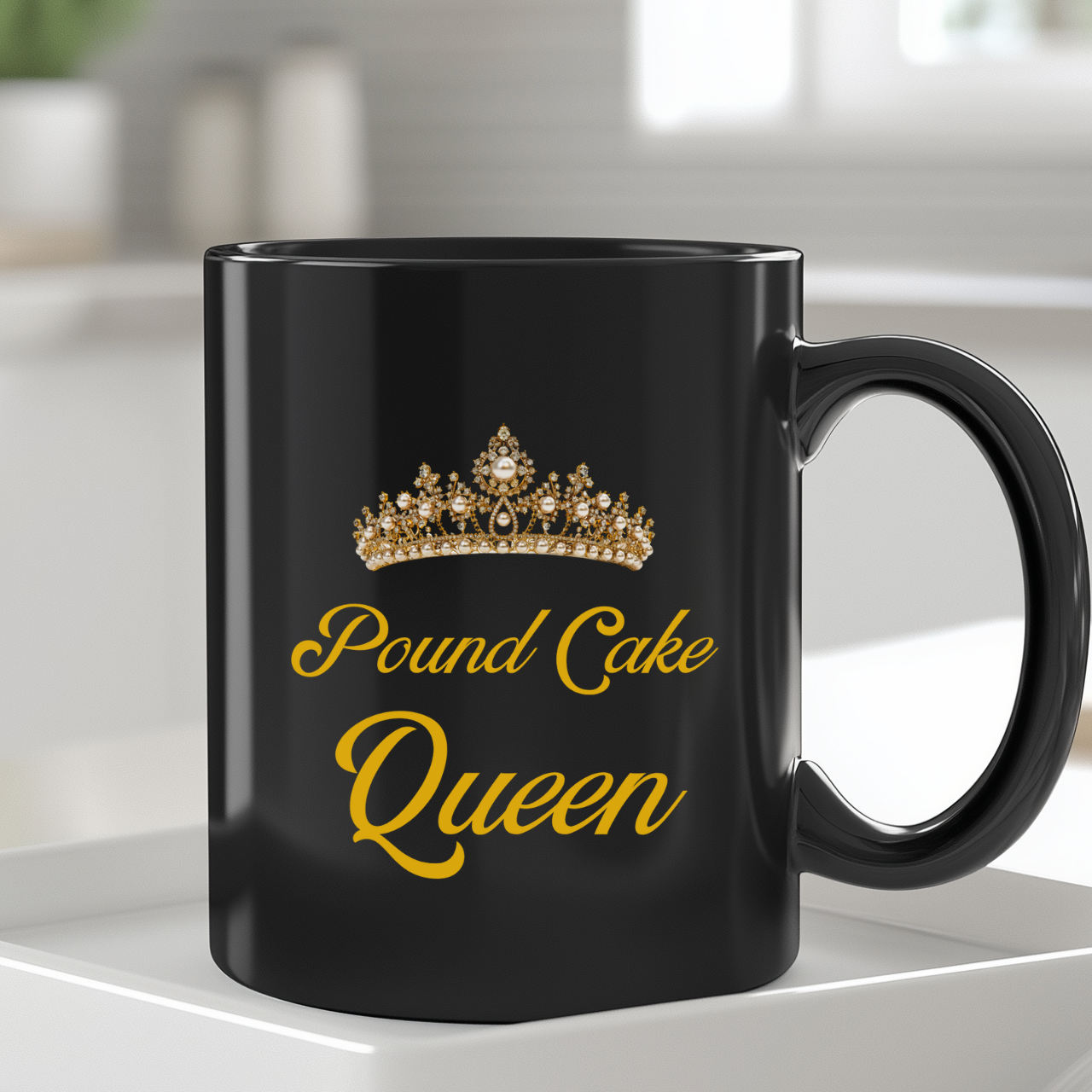Pound Cake Queen Mug — Glossy Black 11oz &amp; 15oz product thumbnail image