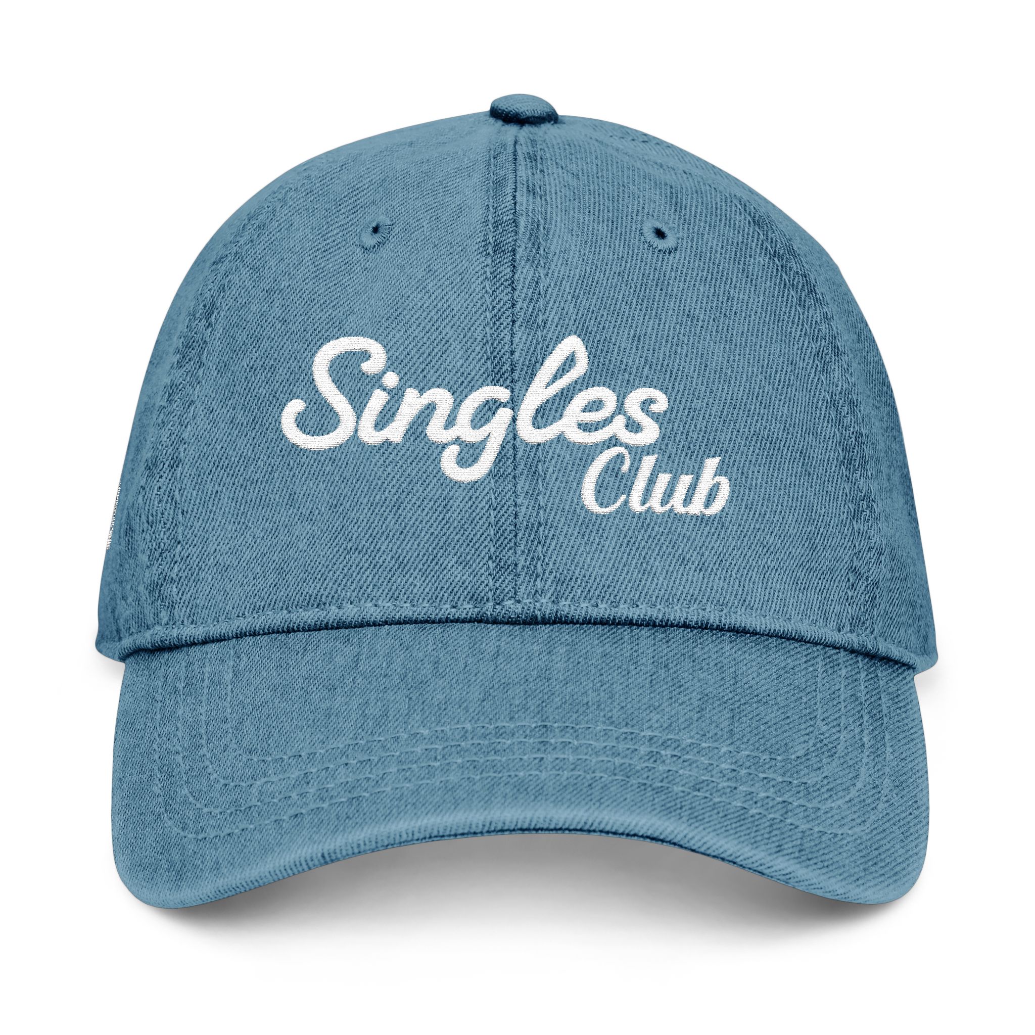 Singles Club Embroidered Denim Hat, Fist symbol on right side product thumbnail image