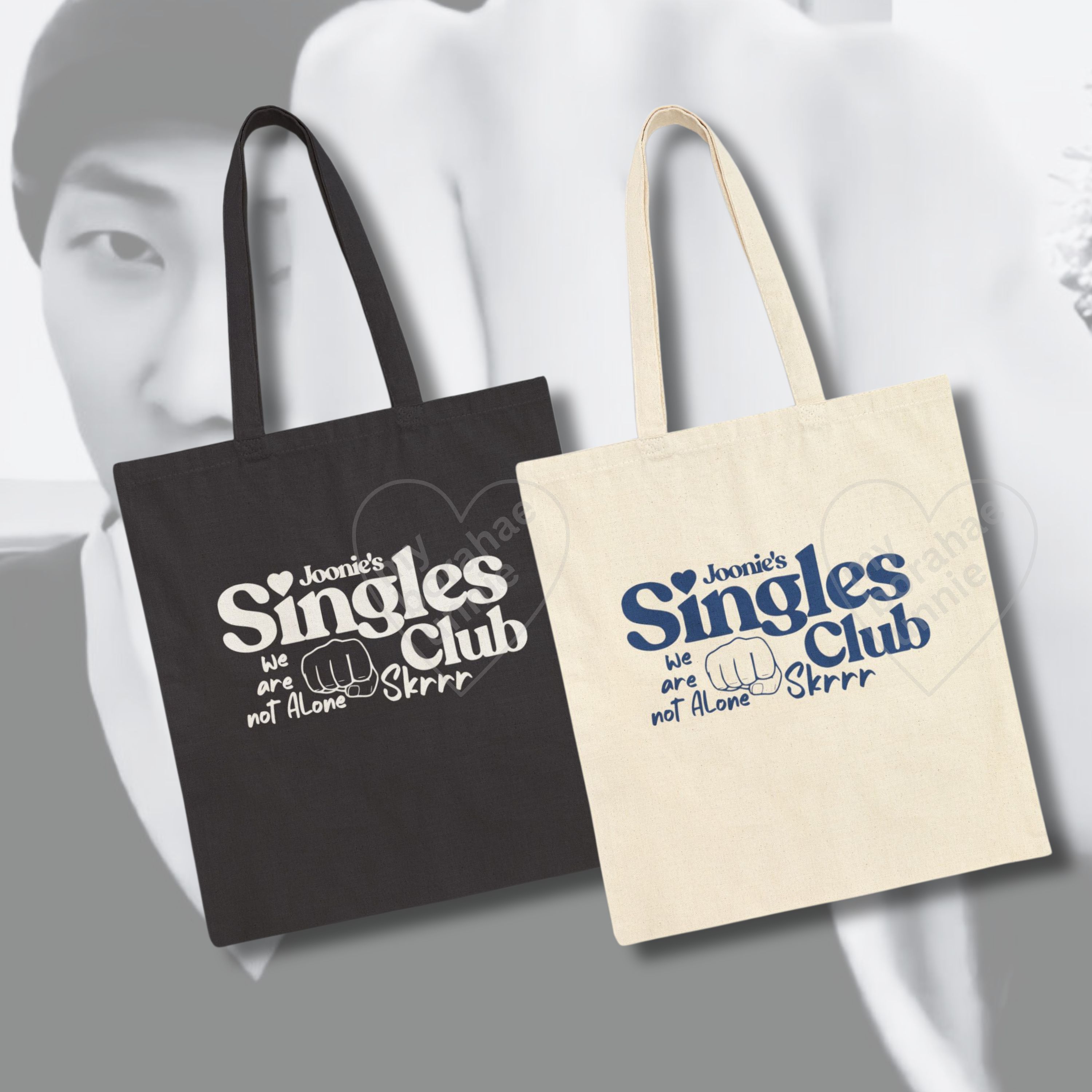 Singles Club Cotton Canvas Tote Bag, Printed on FRONT product thumbnail image