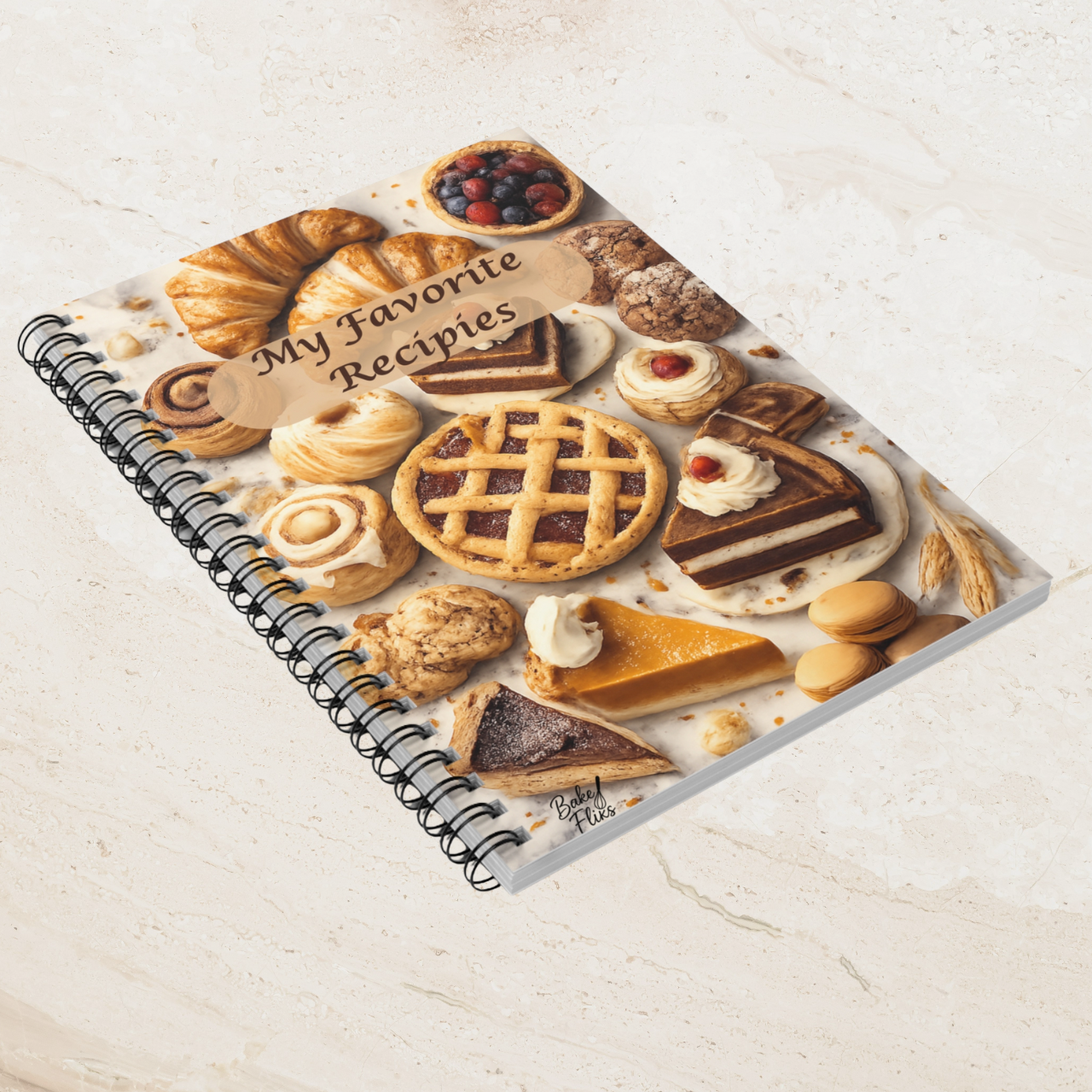 Bakery Breads &amp; Pastries Spiral Notebook — Ruled Lined Journal for Bakers &amp; Food Lovers product thumbnail image