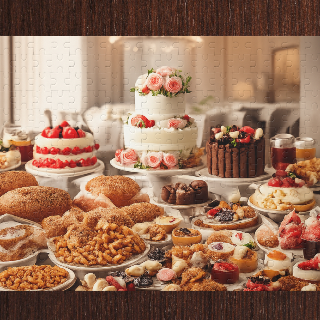 Dessert Table Jigsaw Puzzle — 252 or 500-Piece Sweet Bakery Scene product thumbnail image