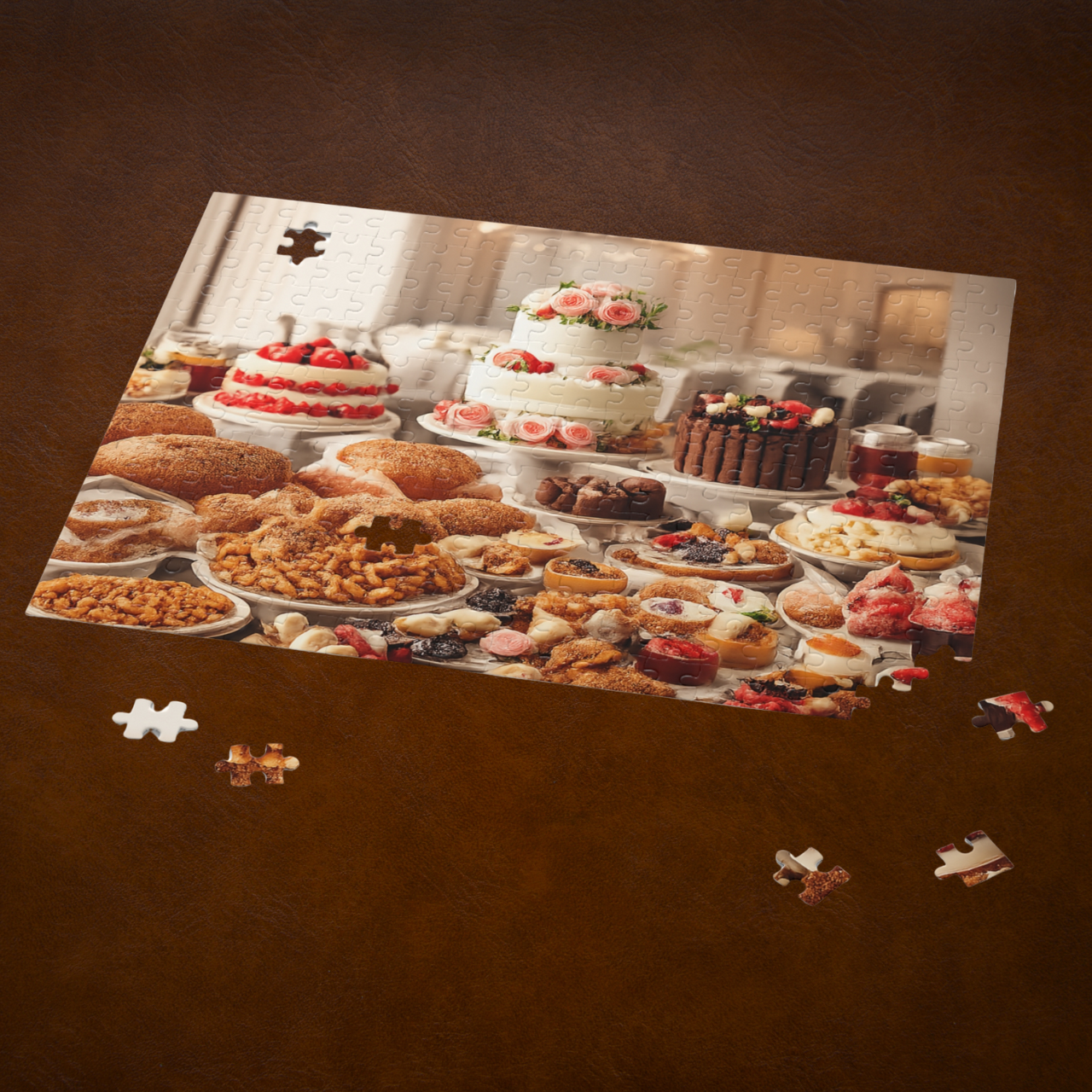Dessert Table Jigsaw Puzzle — 252 or 500-Piece Sweet Bakery Scene product thumbnail image
