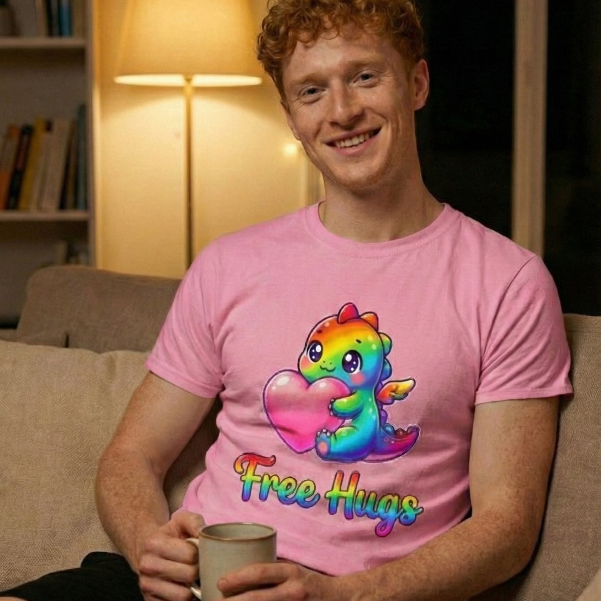 Free Hugs Rainbow Dino T‑Shirt 2026 Edition  product thumbnail image