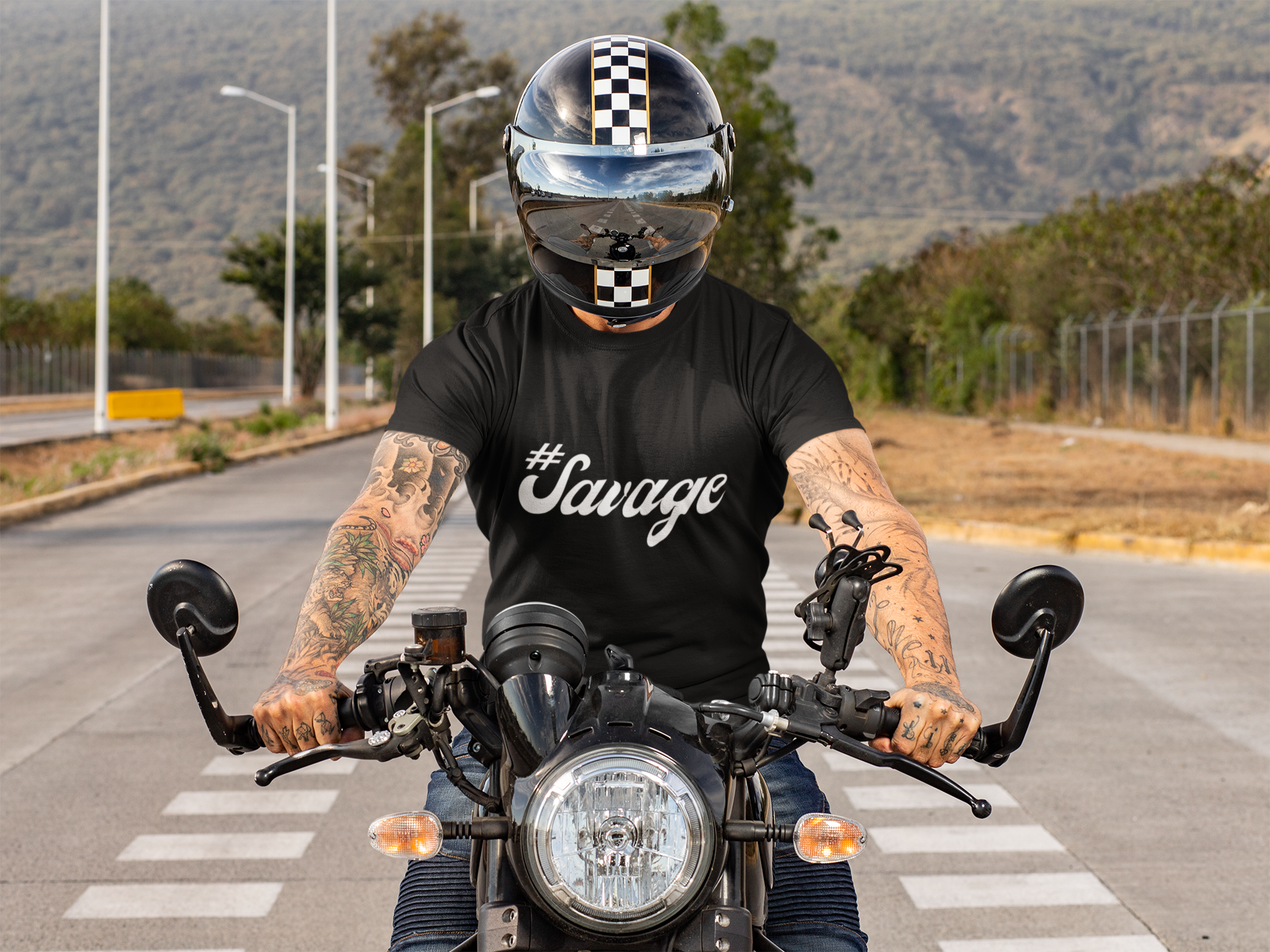 #Savage Graphic T-Shirt — Bold Hashtag Tee for Trendsetters