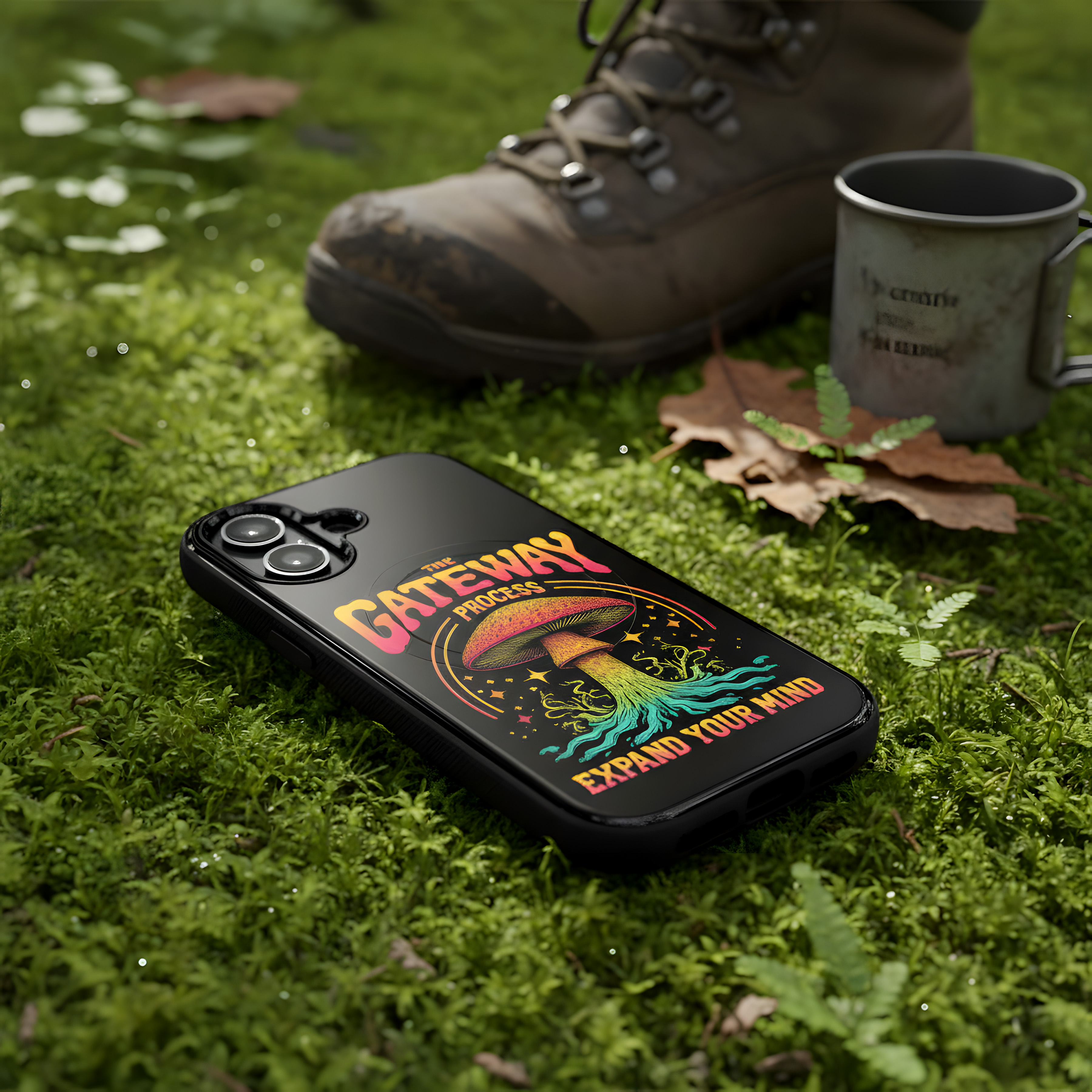 The Gateway Process MagSafe Case | Tough Glossy iPhone 17 | Esoteric Mushroom Art & Astral Projection Aesthetics | Reality Glitch Armor product thumbnail image The Gateway Process MagSafe Case | Tough Glossy iPhone 17 | Esoteric Mushroom Art & Astral Projection Aesthetics | Reality Glitch Armor product thumbnail image