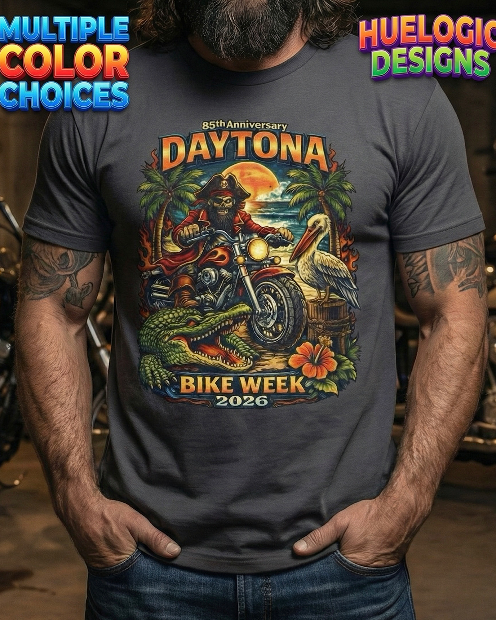 2026 Daytona Beach Bike Week T-Shirt Biker Rally Tee Florida Motorcycle Shirt product thumbnail image 2026 Daytona Beach Bike Week T-Shirt Biker Rally Tee Florida Motorcycle Shirt product thumbnail image