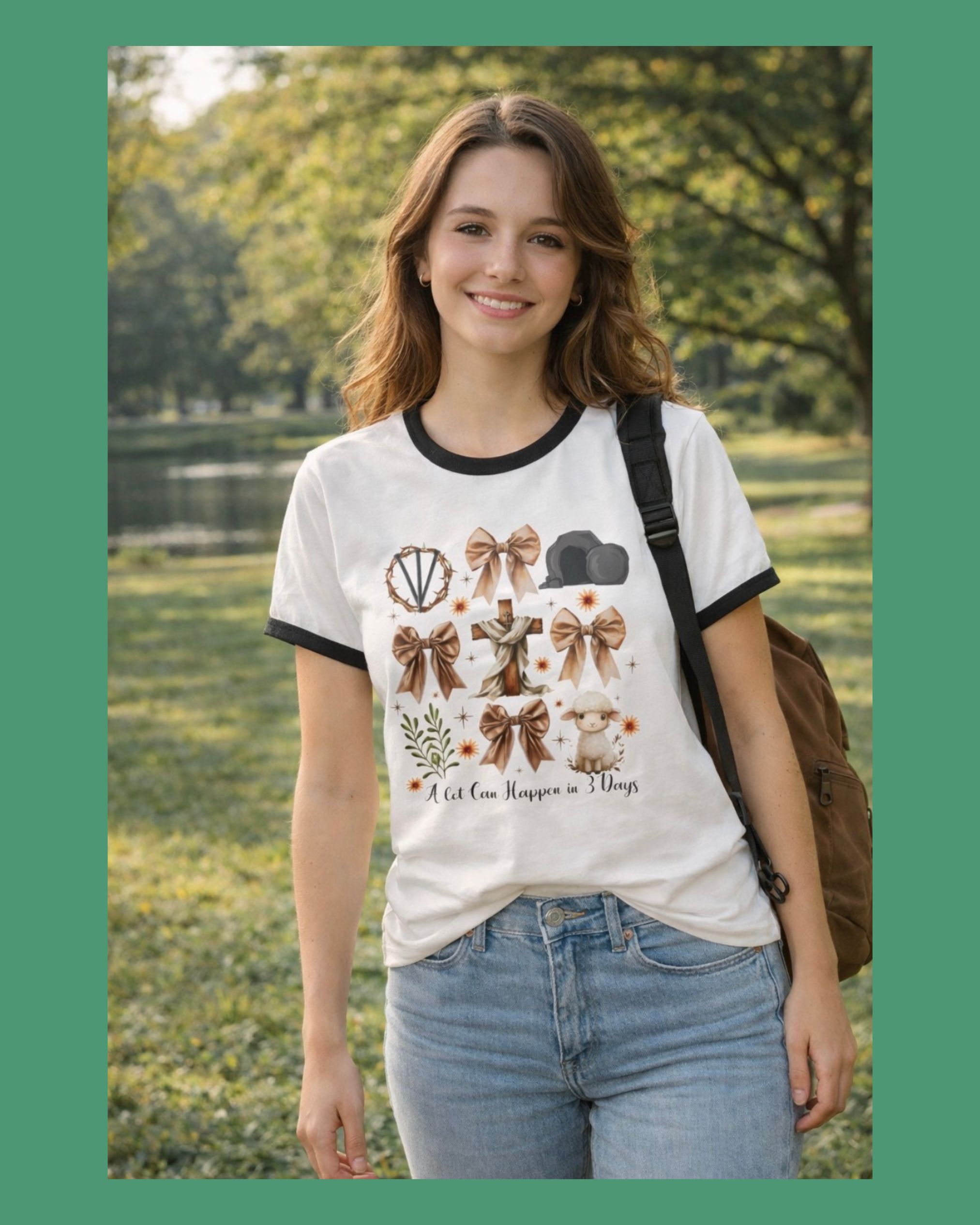 “A Lot Can Happen in 3 Days” Christian Ringer Tee – Easter Faith Shirt, Resurrection Message, Cute Christian Graphic T-Shirt