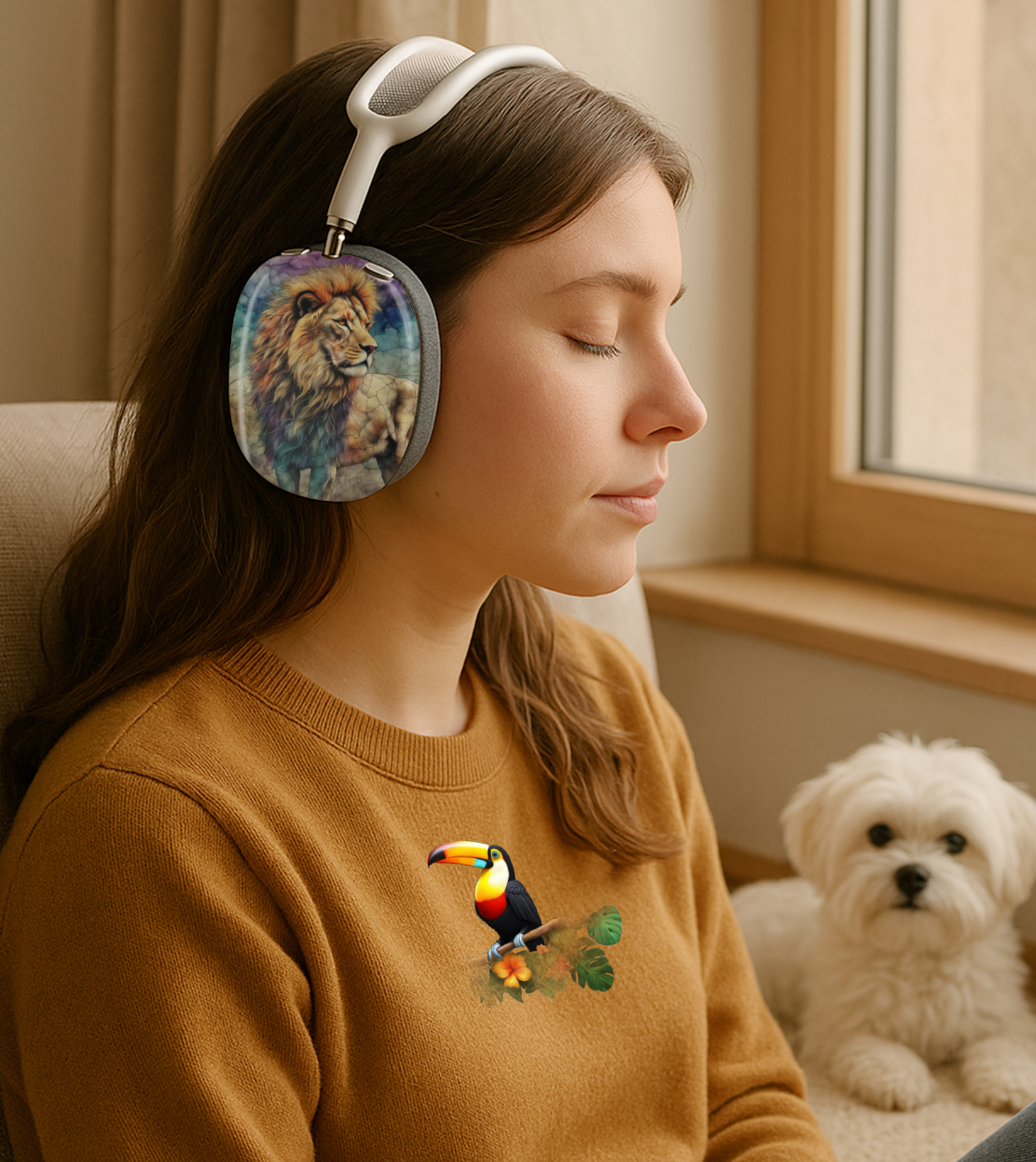 Snap-On AirPods Max Shell Case | Stained-glass Lion  product thumbnail image