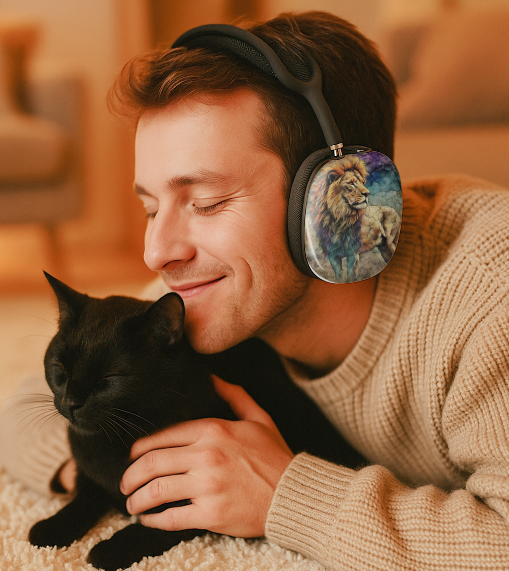 Snap-On AirPods Max Shell Case | Stained-glass Lion  product thumbnail image