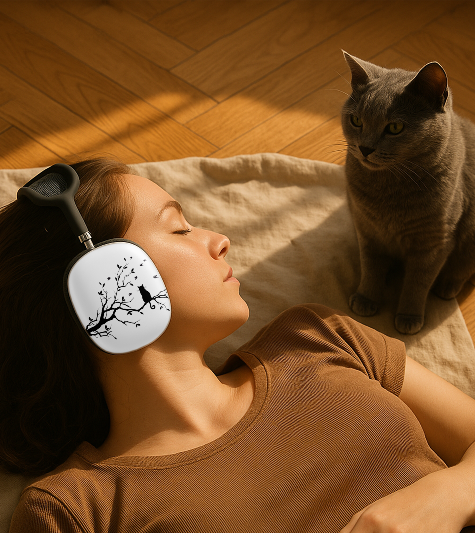 Snap-On AirPods Max Shell Case | Silhouette Cat on Branch product thumbnail image Snap-On AirPods Max Shell Case | Silhouette Cat on Branch product thumbnail image