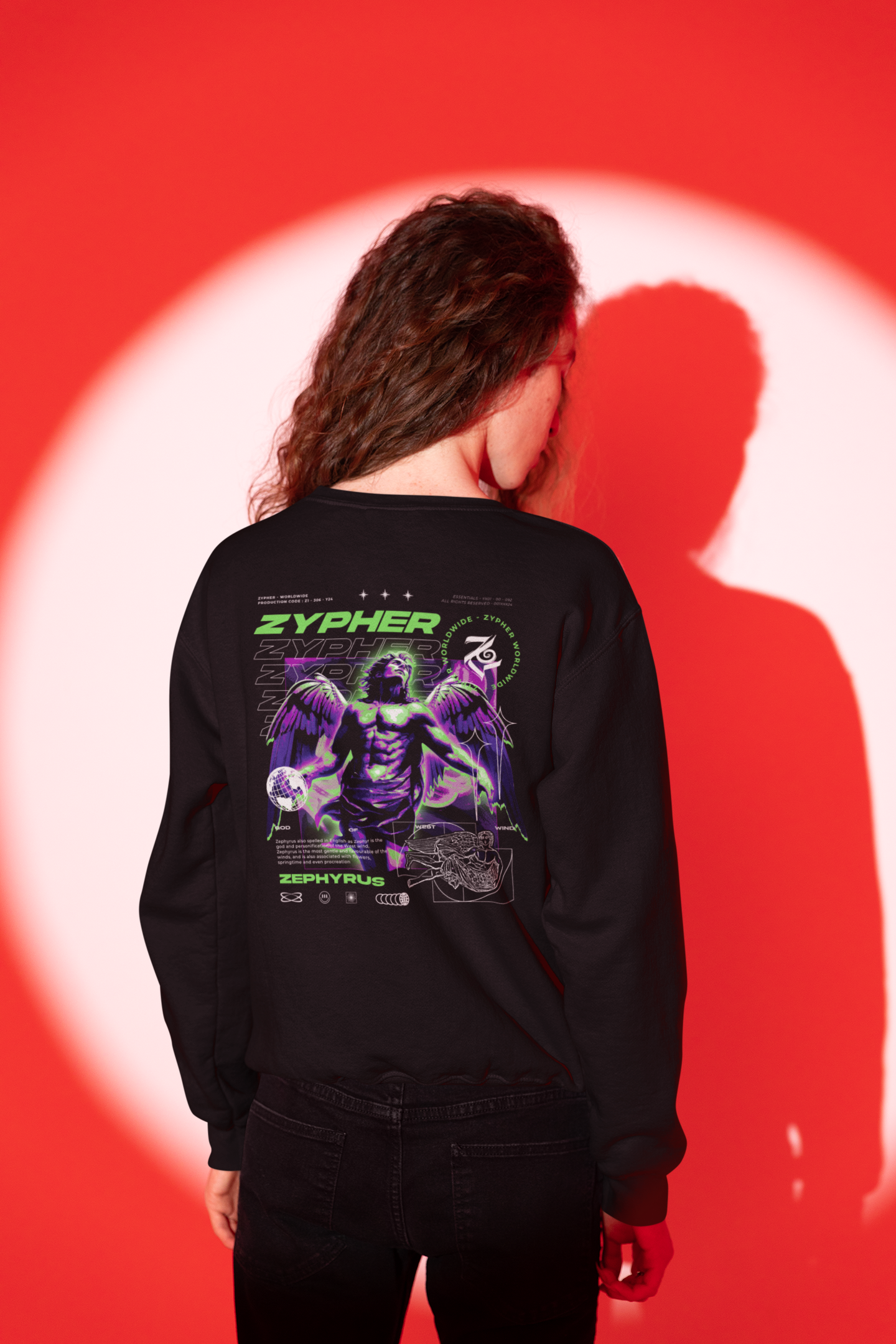 Zephyrus Rising - Crewneck(285GSM) product thumbnail image Zephyrus Rising - Crewneck(285GSM) product thumbnail image