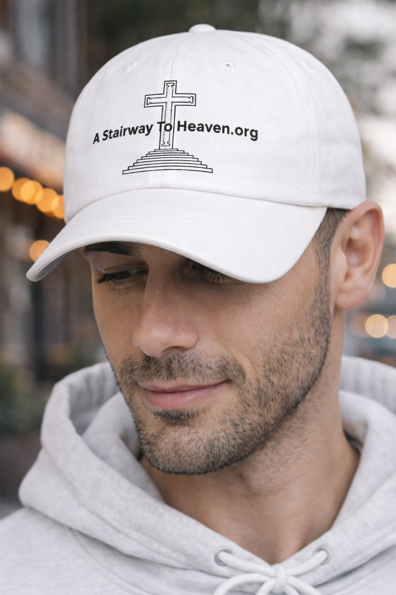 USA Gift Mall - Stairway To Heaven - Christian Dad Cap - "A Stairway To Heaven.org" Cross Embroidered Baseball Hat product thumbnail image