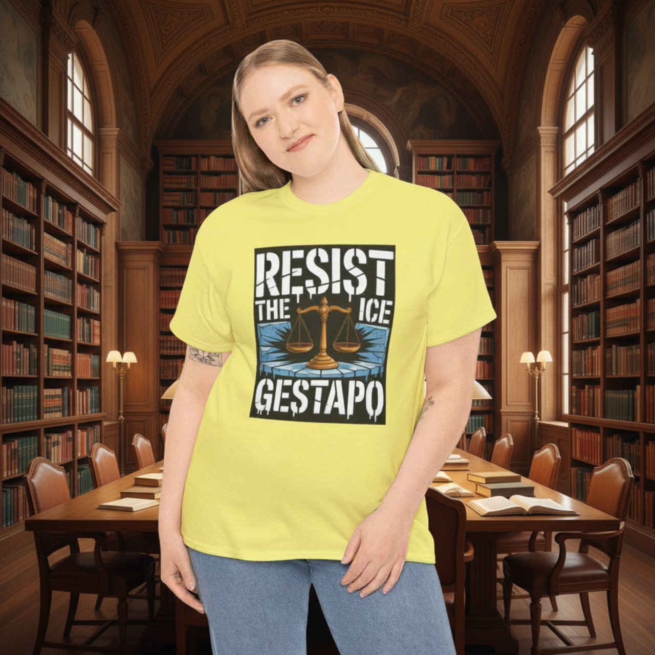 Resist The ICE Gestapo Scales Tee — "Visibility of Conviction" Justice Graphic Tee product thumbnail image Resist The ICE Gestapo Scales Tee — "Visibility of Conviction" Justice Graphic Tee product thumbnail image