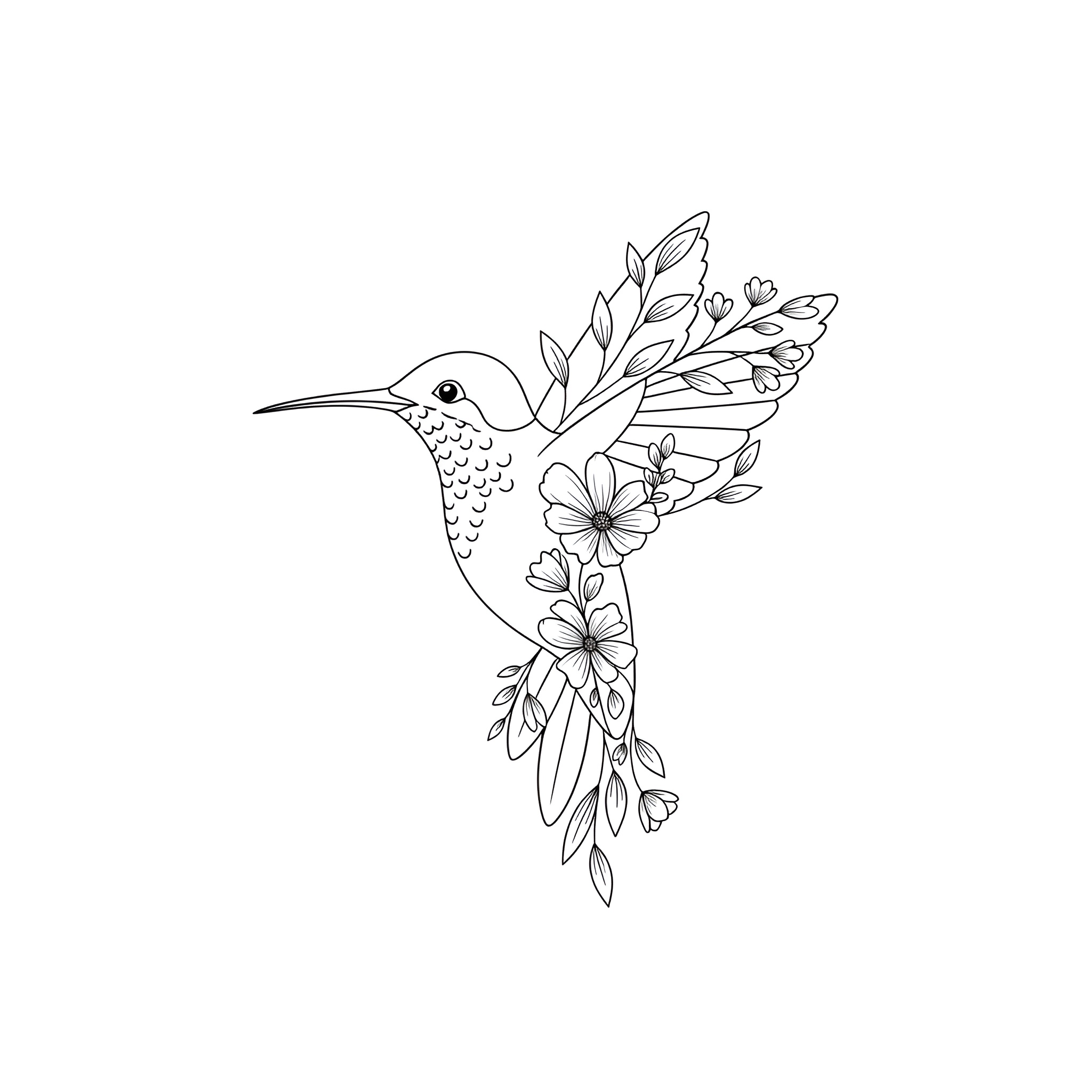 Hummingbird Line Art Hoodie Tee — Floral Sketch Long-Sleeve Hooded Shirt product thumbnail image Hummingbird Line Art Hoodie Tee — Floral Sketch Long-Sleeve Hooded Shirt product thumbnail image