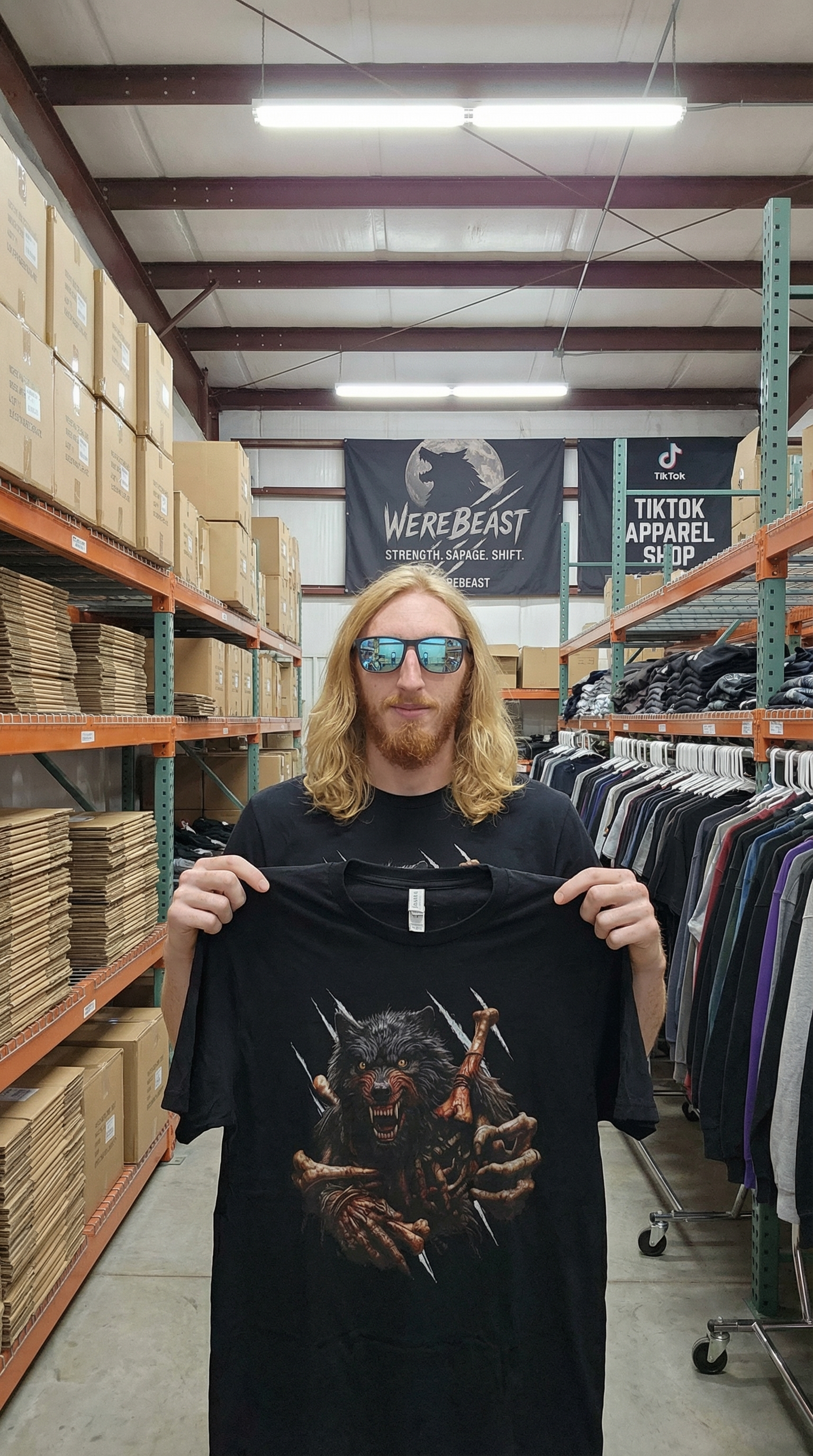 WereBeast Werewolf Tee. Graphic T-shirt - Spooky Apparel, Monster Themed Gift, Unisex Horror Tee, Perfect for Parties, Summer Style product thumbnail image WereBeast Werewolf Tee. Graphic T-shirt - Spooky Apparel, Monster Themed Gift, Unisex Horror Tee, Perfect for Parties, Summer Style product thumbnail image