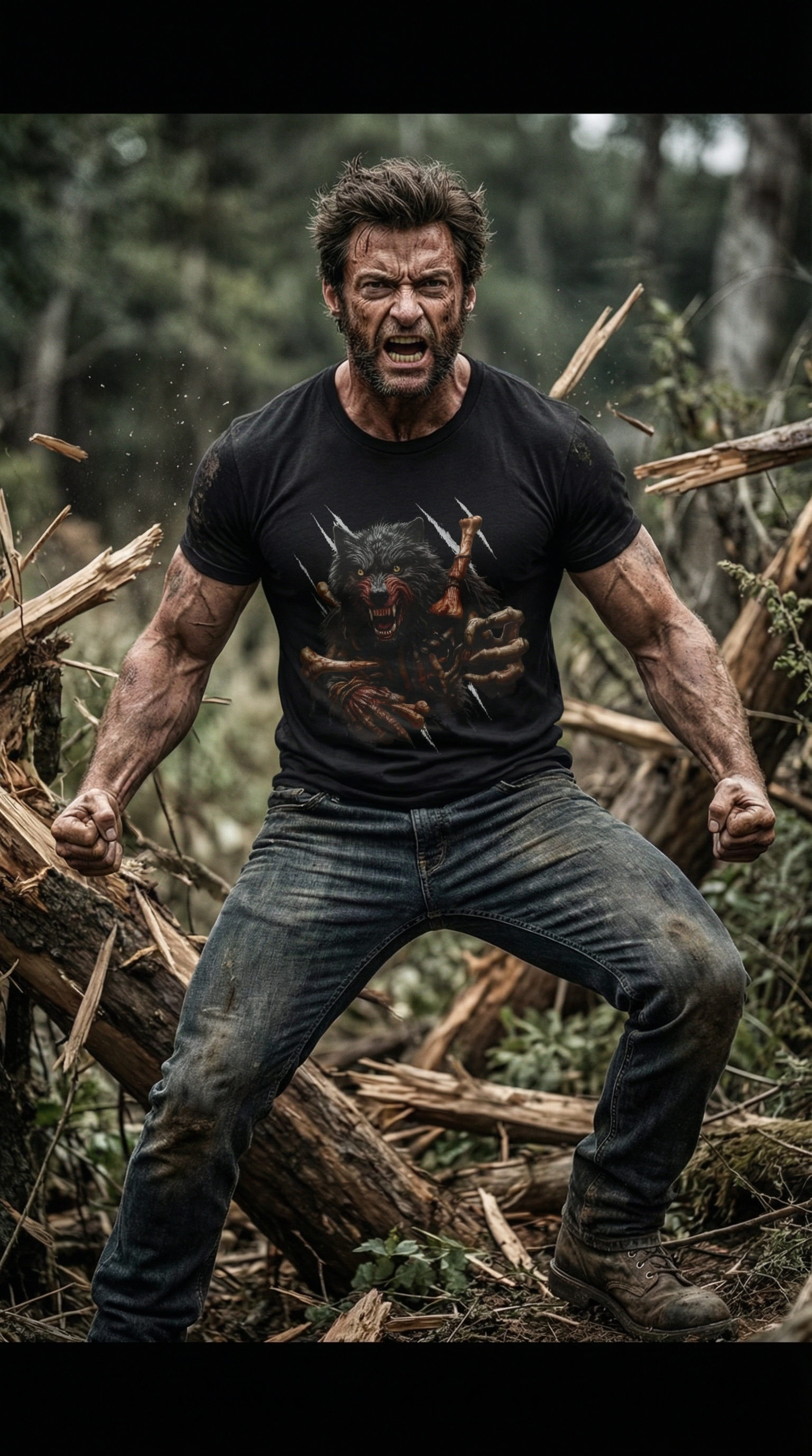 WereBeast Werewolf Tee. Graphic T-shirt - Spooky Apparel, Monster Themed Gift, Unisex Horror Tee, Perfect for Parties, Summer Style product thumbnail image