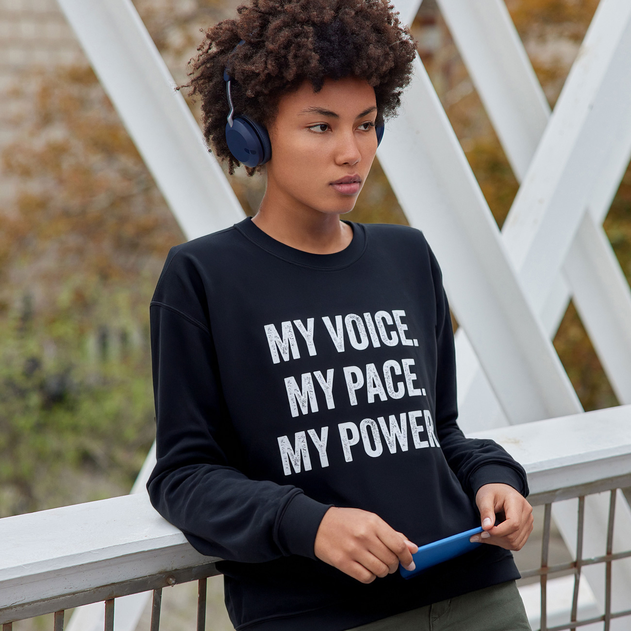 Empowerment Crewneck Sweatshirt — “My Voice. My Pace. My Power.”