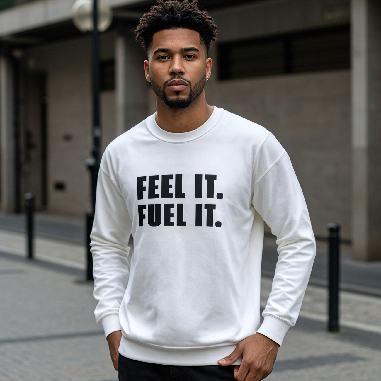 Feel It. Fuel It. Crewneck Sweatshirt — Motivational Athletic Pullover