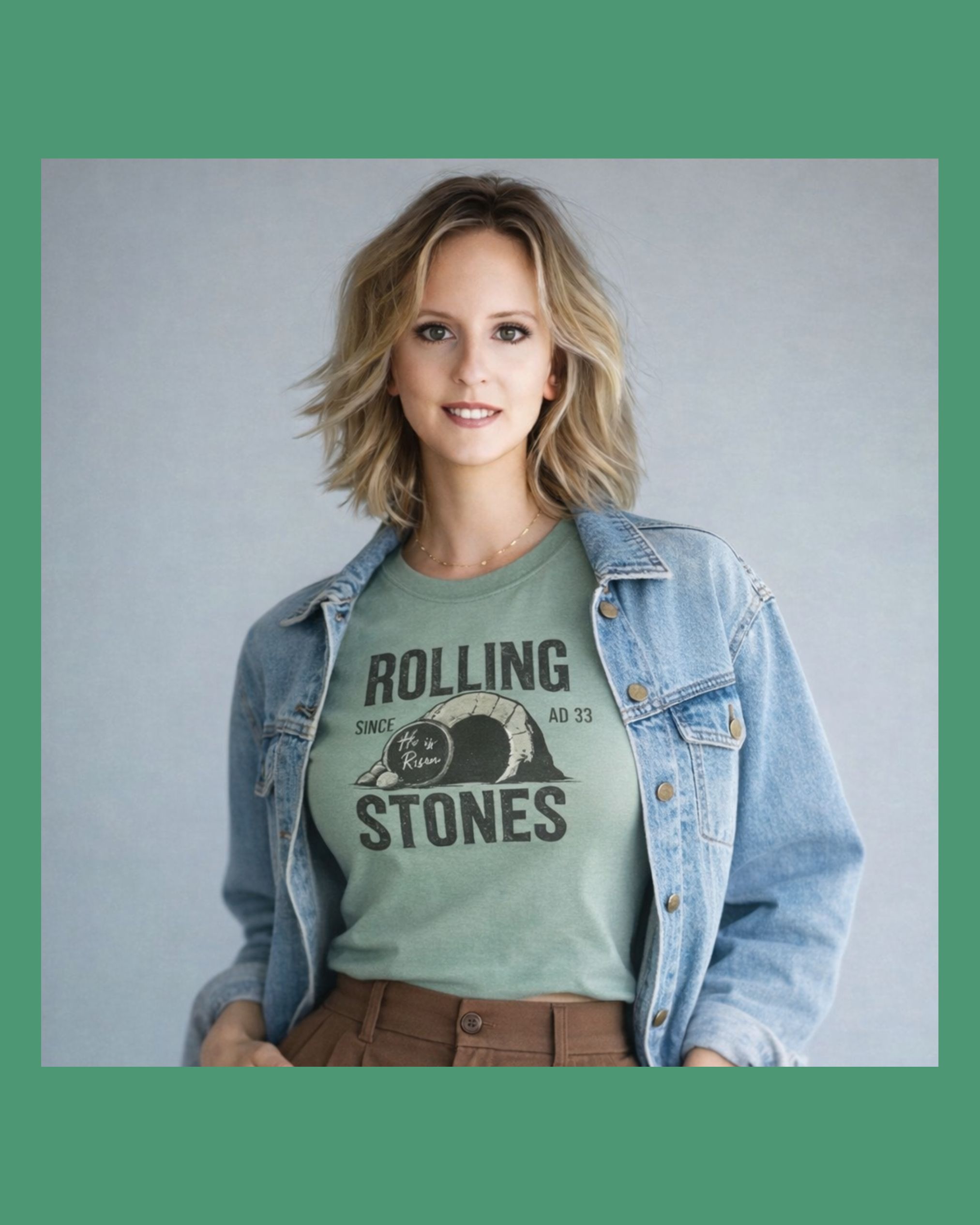 'Rolling Stones' crop tee Easter design product thumbnail image 'Rolling Stones' crop tee Easter design product thumbnail image