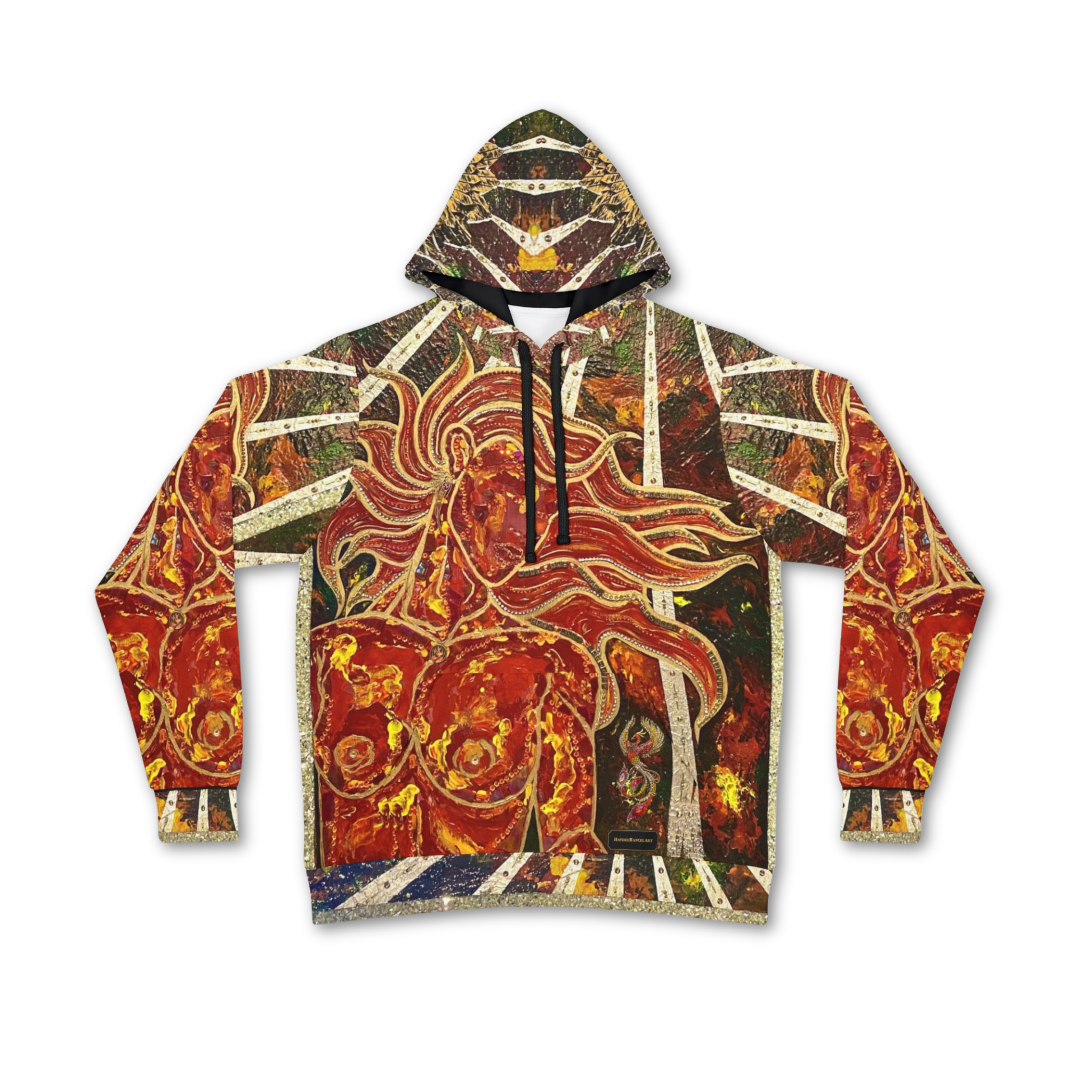 Phoenix Rising Fire Sun Rays Unisex Hoodie Mens Women's Wearable Art Fashion Athletic All Over Print (AOP) Phoenix Rising Fire Sun Rays Unisex Hoodie Mens Women's Wearable Art Fashion Athletic All Over Print (AOP)