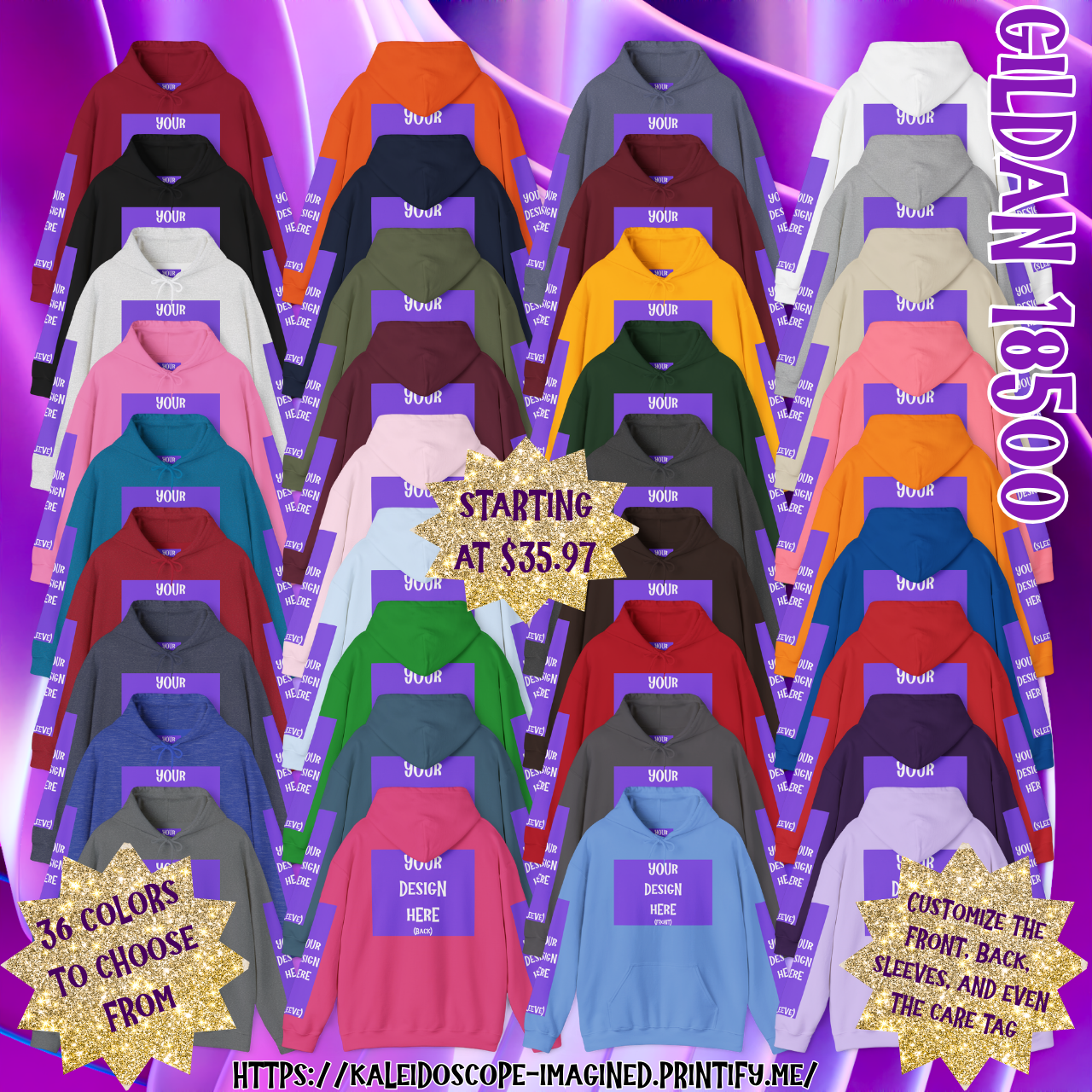 Customizable Hoodie — Add Your Logo (Front; Multiple Colors &amp; Sizes Up to 5XL)