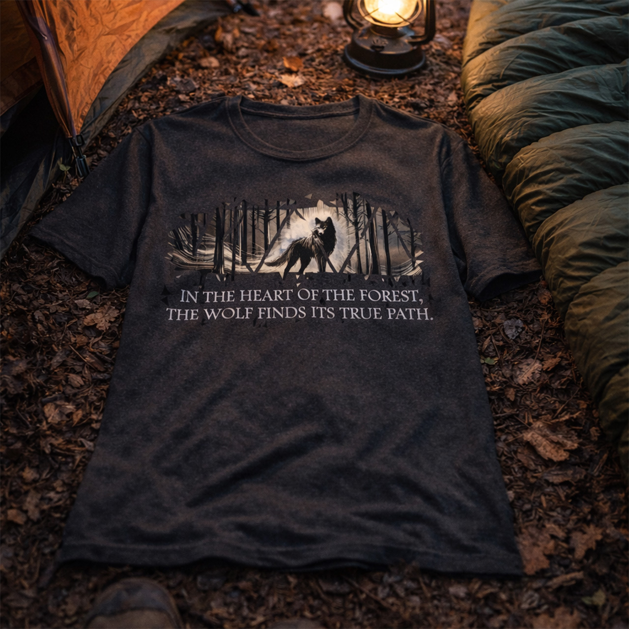 Heart of the Forest “True Path” Wolf Tee | Nature Graphic Shirt | Outdoor Mindset T-Shirt | WolfWorn
