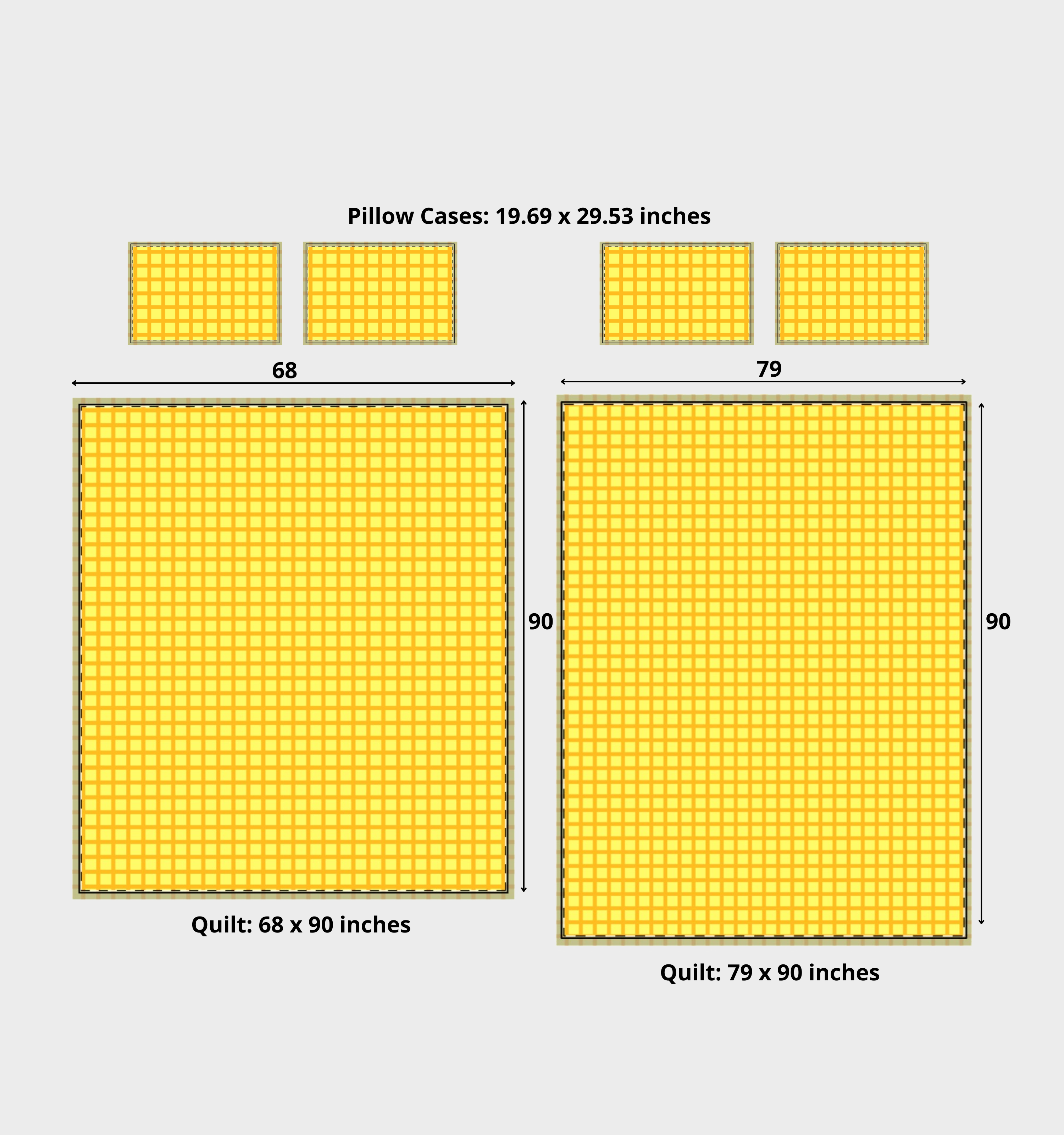 Orange Stripe Yellow Quilt Cover Set Of Three product thumbnail image Orange Stripe Yellow Quilt Cover Set Of Three product thumbnail image