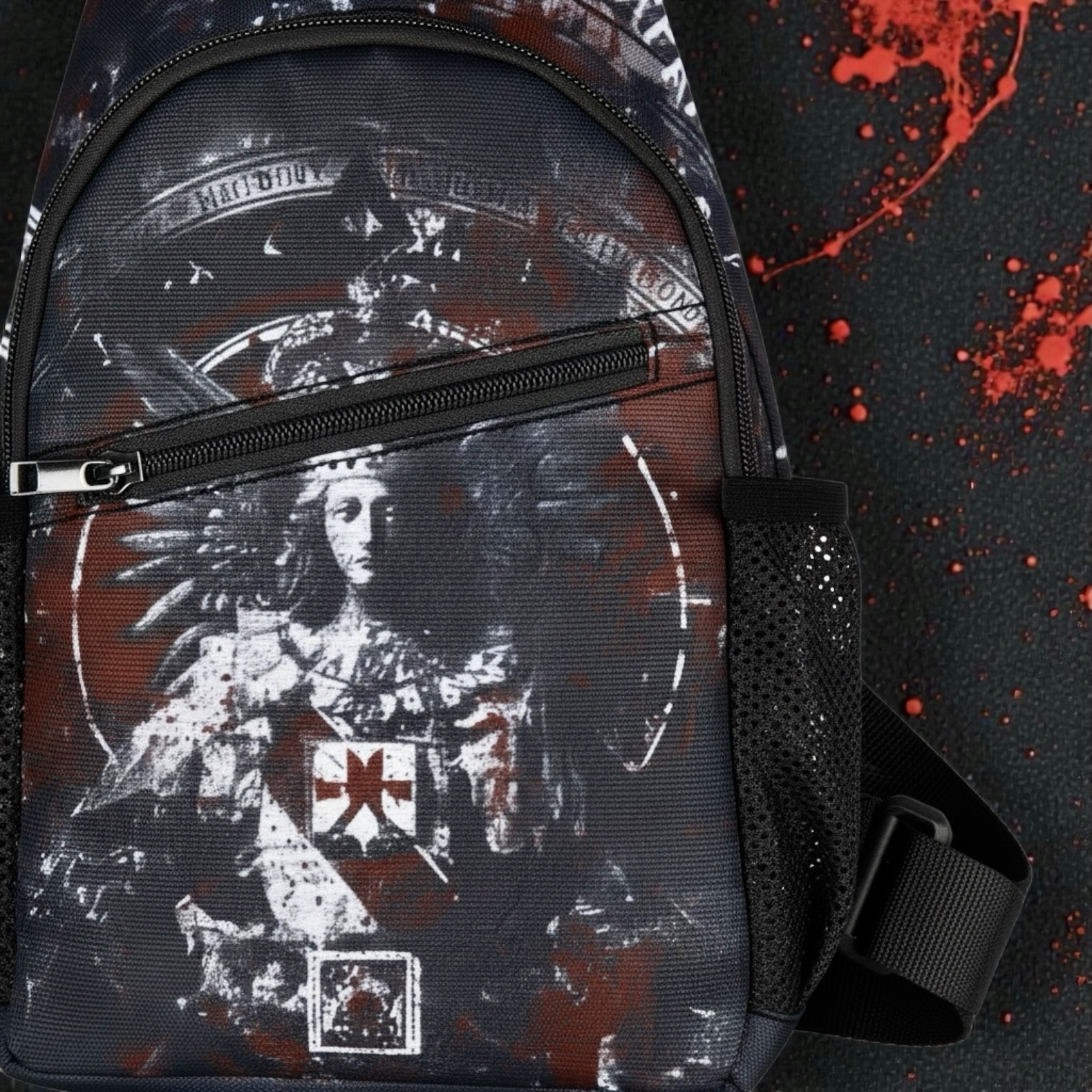 Trashpolka Grunge Chest Bag — Edgy AOP Streetwear Sling